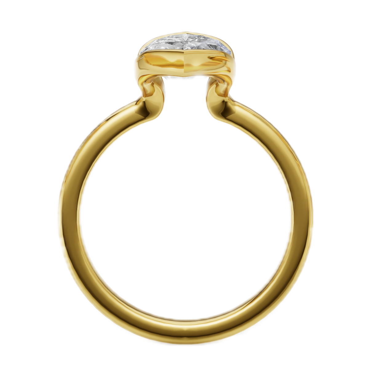 Claire 3.09 CT G VS1 Marquise Lab Grown Diamond Solitaire Half Bezel Engagement Ring