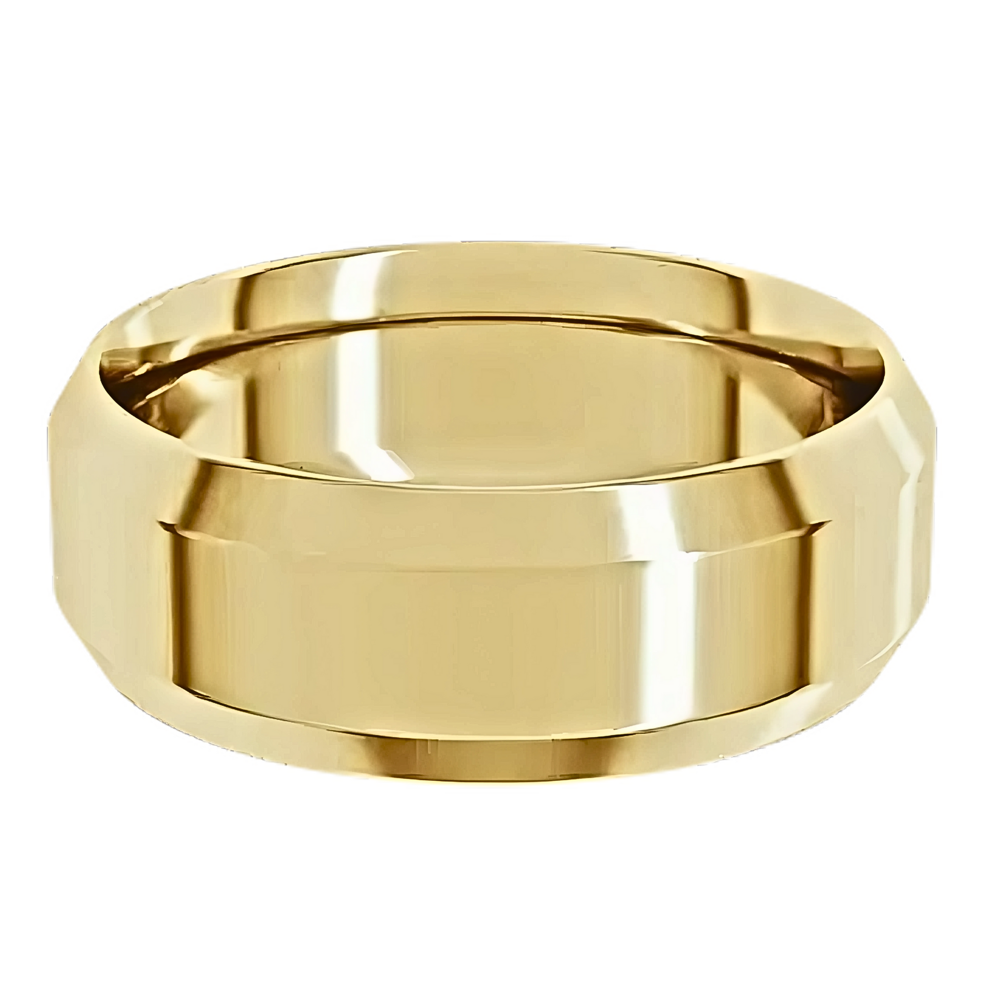 Comfort-Fit Beveled Edge Polished Men's Wedding Ring