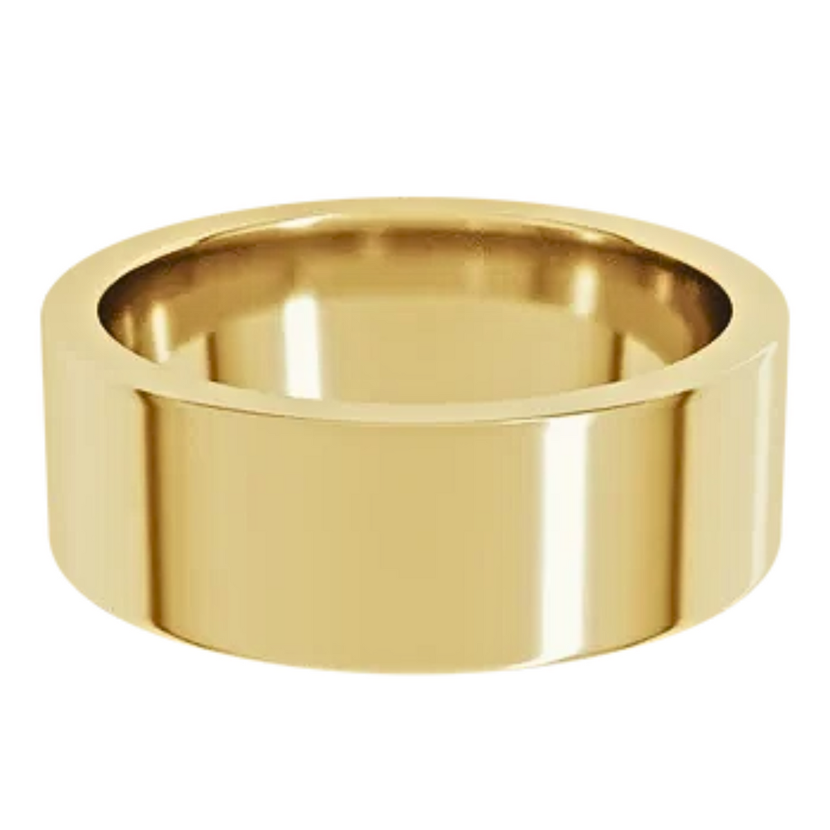 Comfort-Fit Flat Polished Men's Wedding Ring
