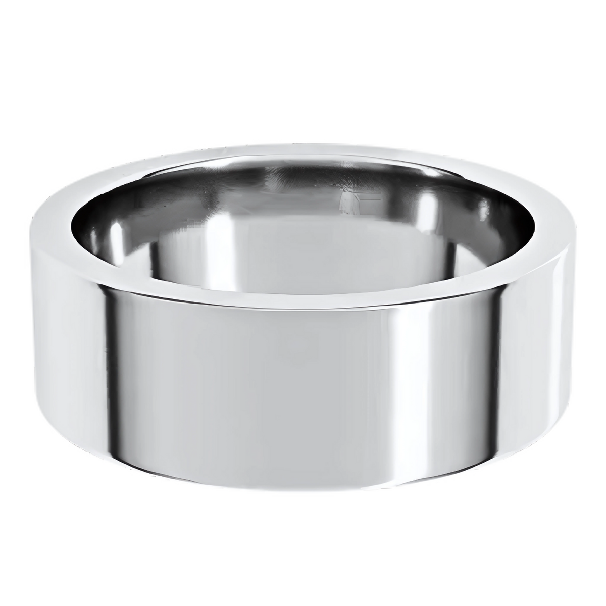 Comfort-Fit Flat Polished Men's Wedding Ring