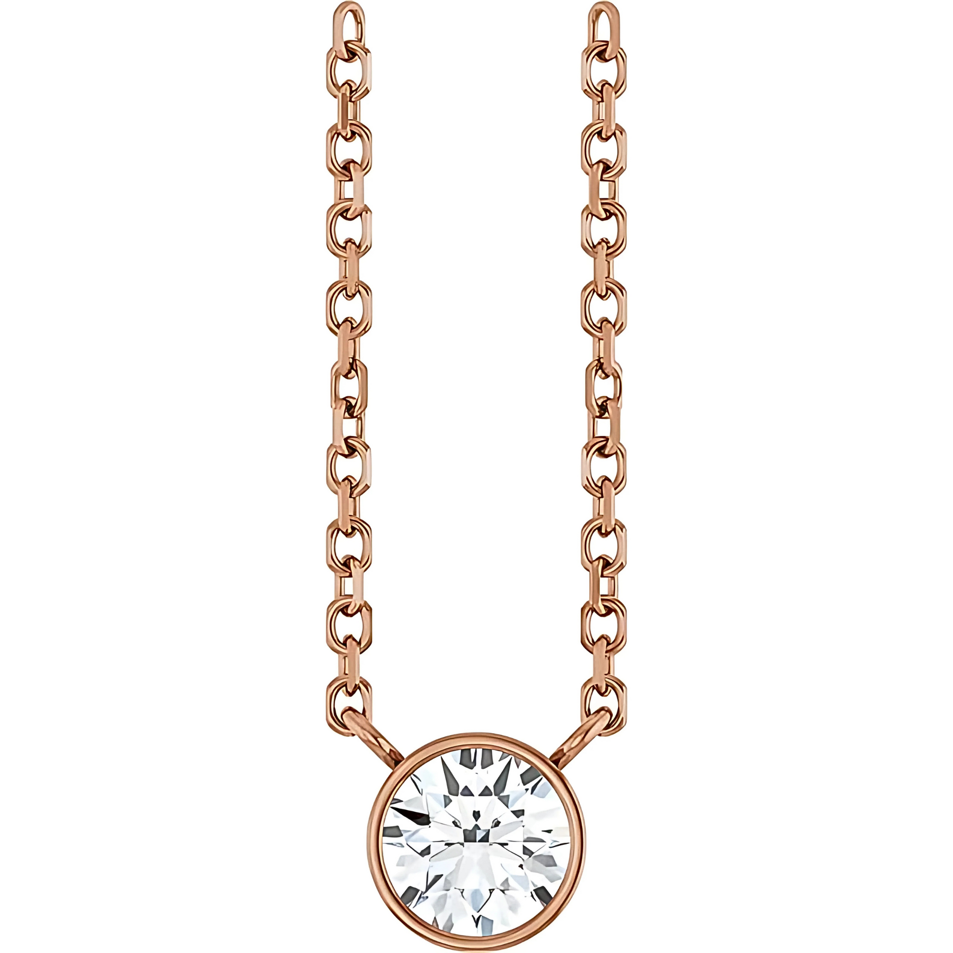 Hadley Solitaire Round Diamond Bezel Pendant Necklace
