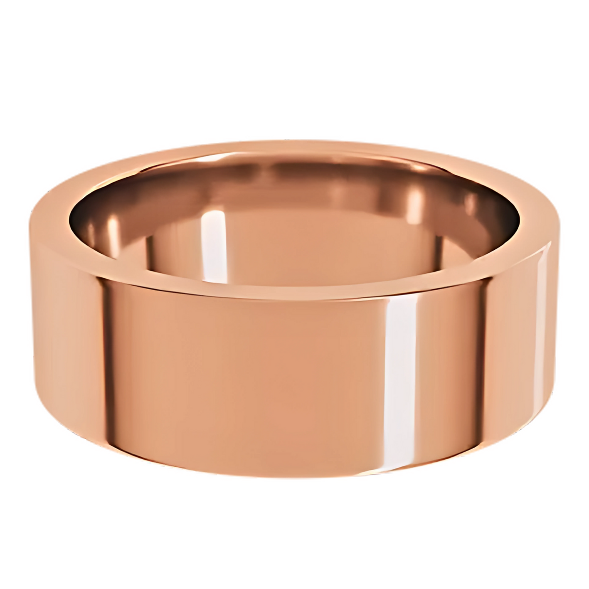 Comfort-Fit Flat Polished Men's Wedding Ring