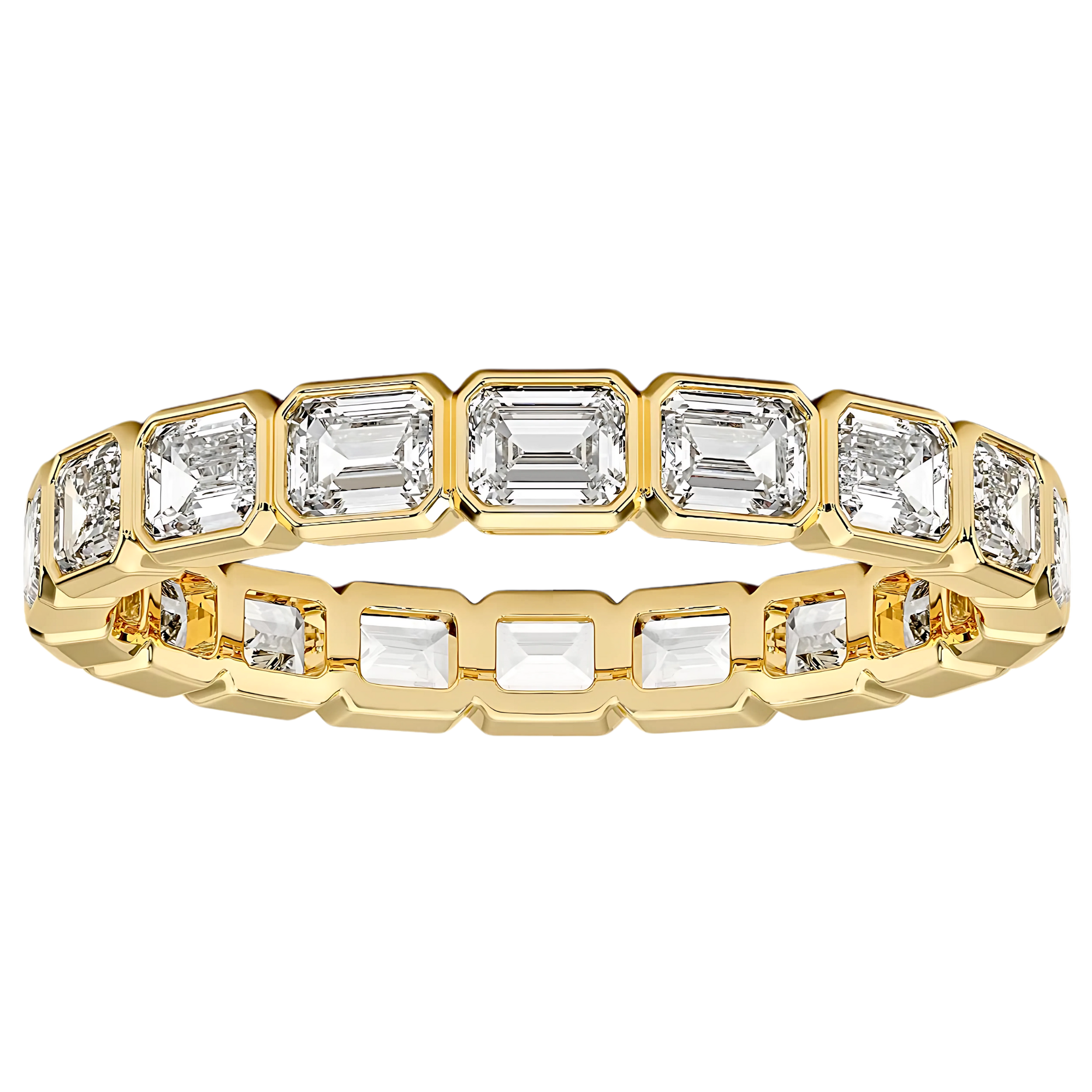 Zoe East-West Emerald Bezel Lab Grown Diamond Eternity Ring