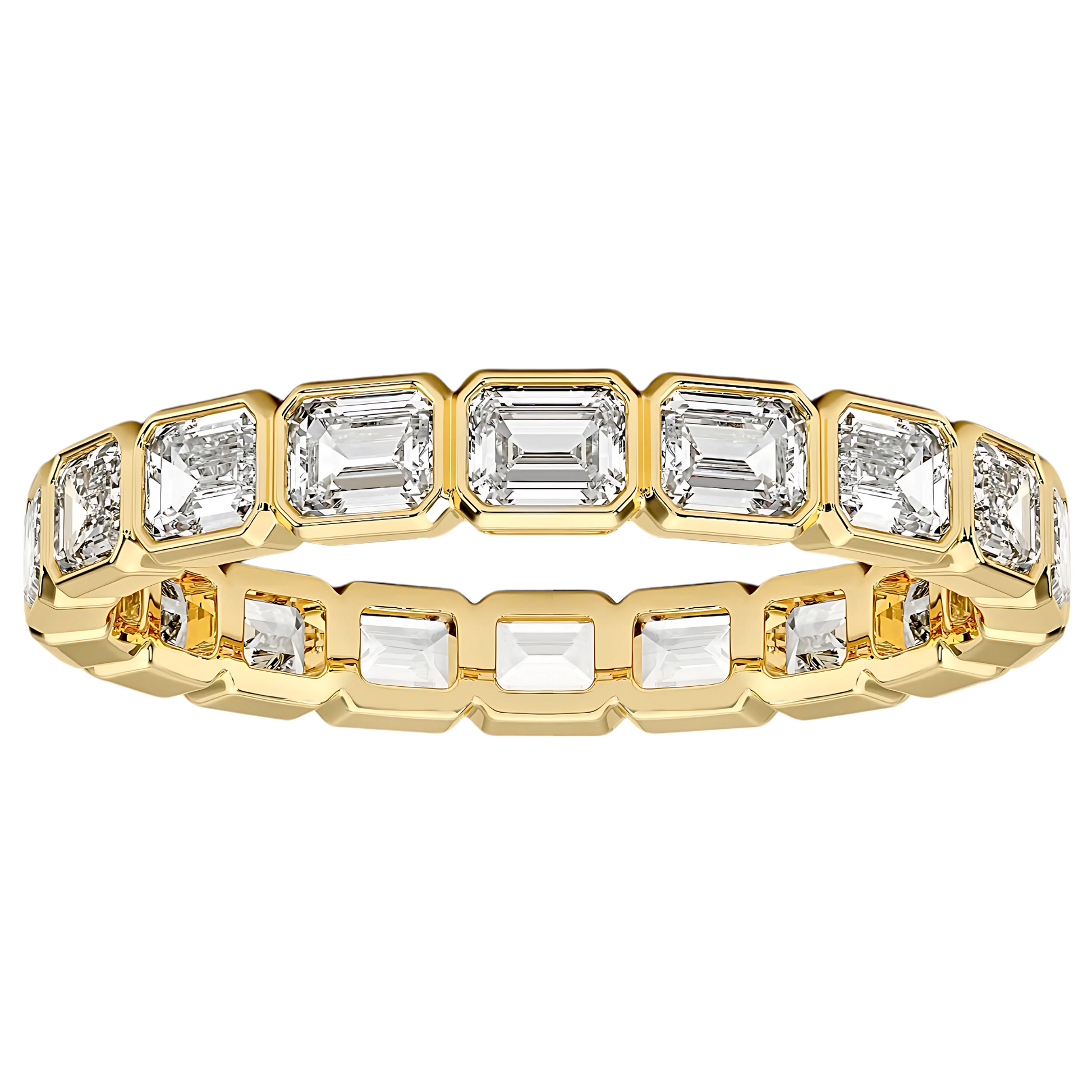 Zoe East-West Emerald Bezel Lab Grown Diamond Eternity Ring