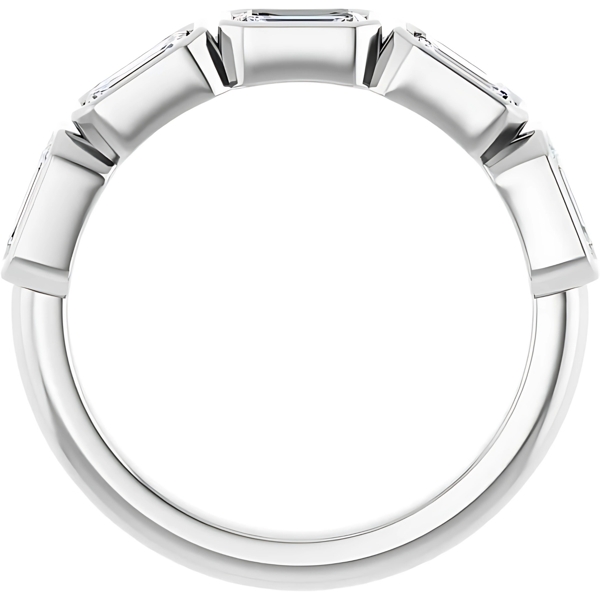 Isabelle East-West Emerald Diamond Bezel Ring