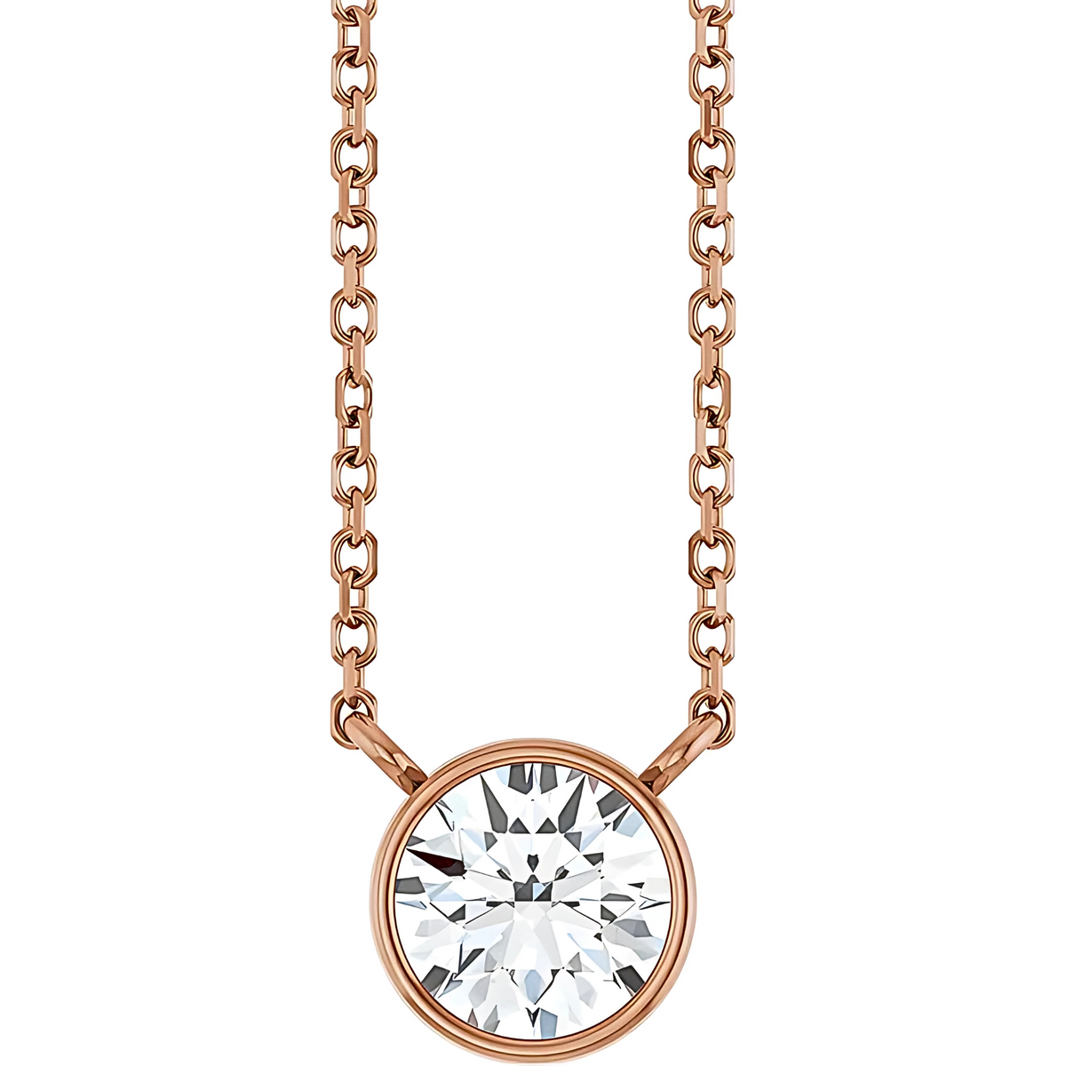 Hadley Solitaire Round Diamond Bezel Pendant Necklace