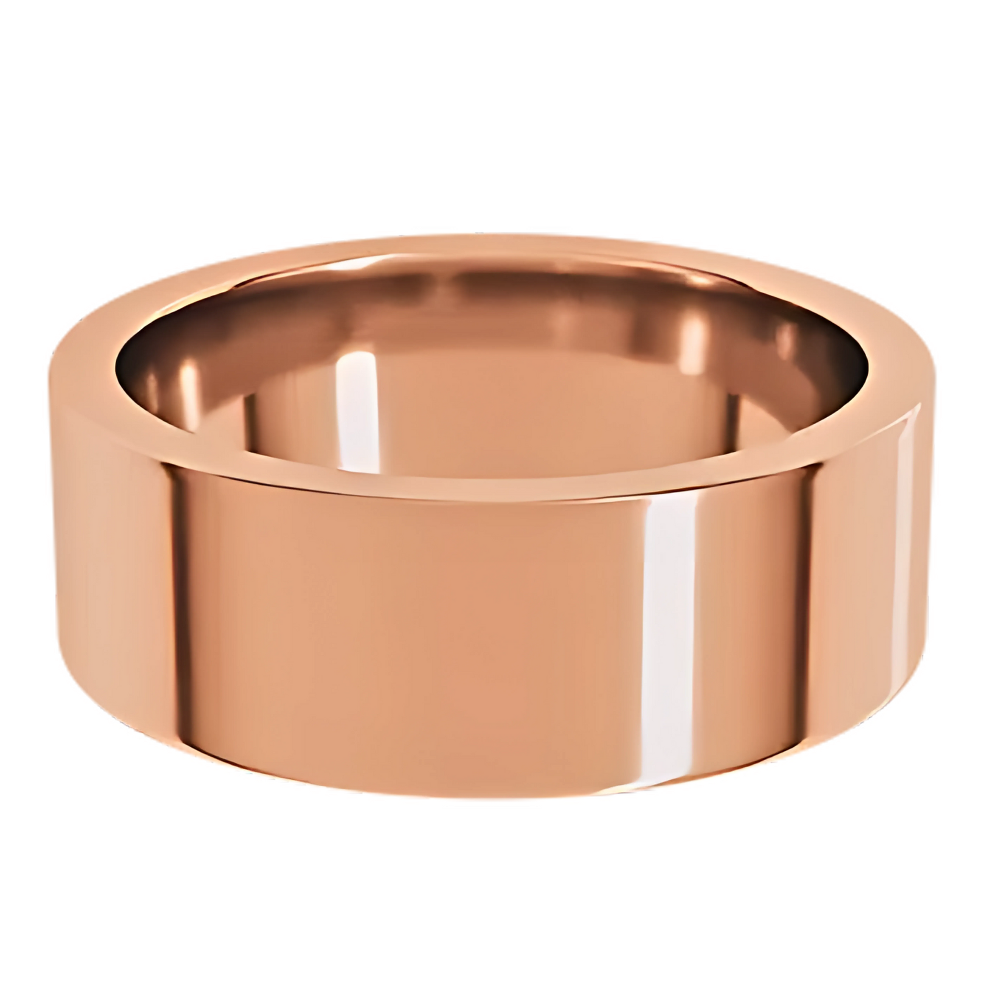 Comfort-Fit Flat Polished Men's Wedding Ring