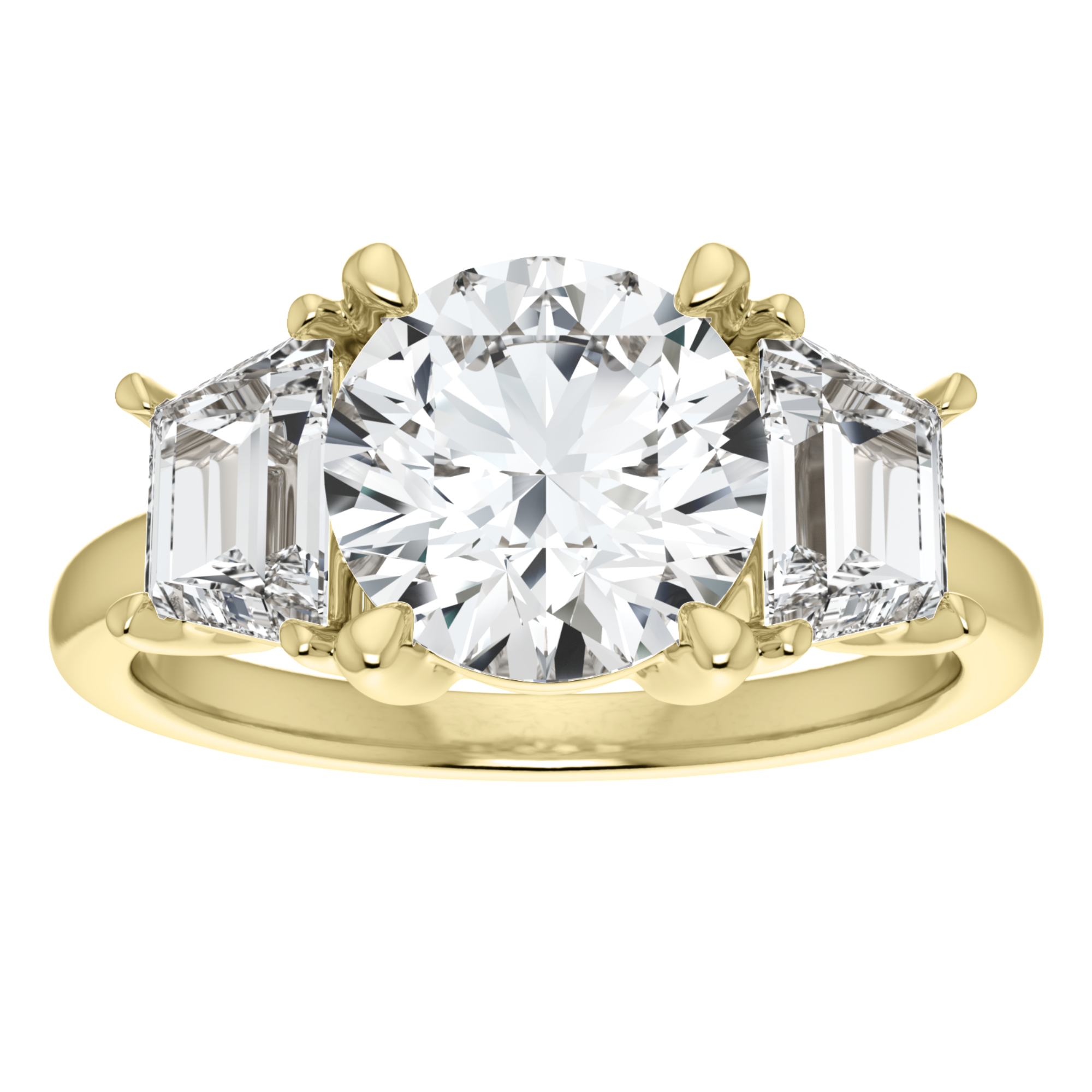 Phoebe Trapezoid Three Stone Setting