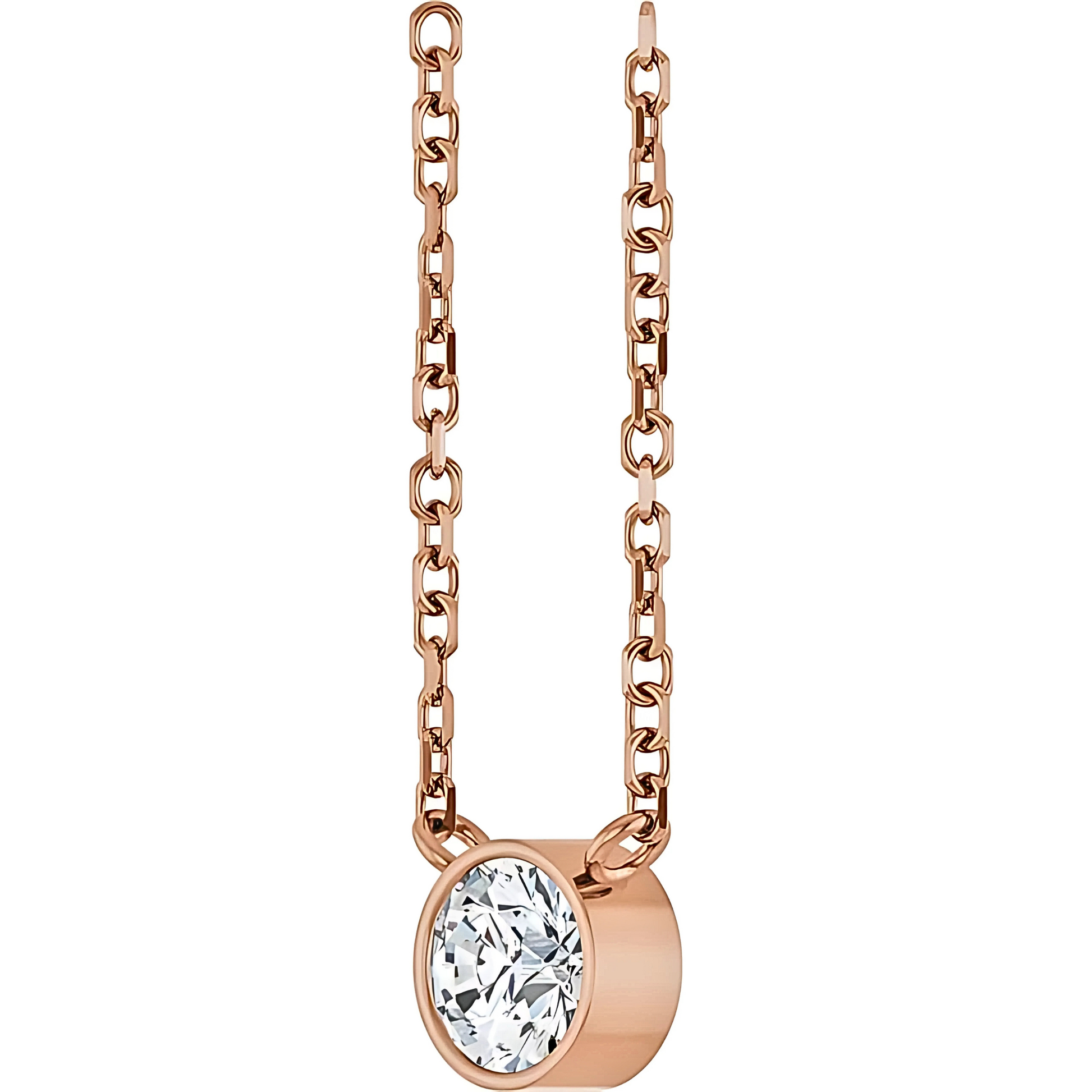 Hadley Solitaire Round Diamond Bezel Pendant Necklace