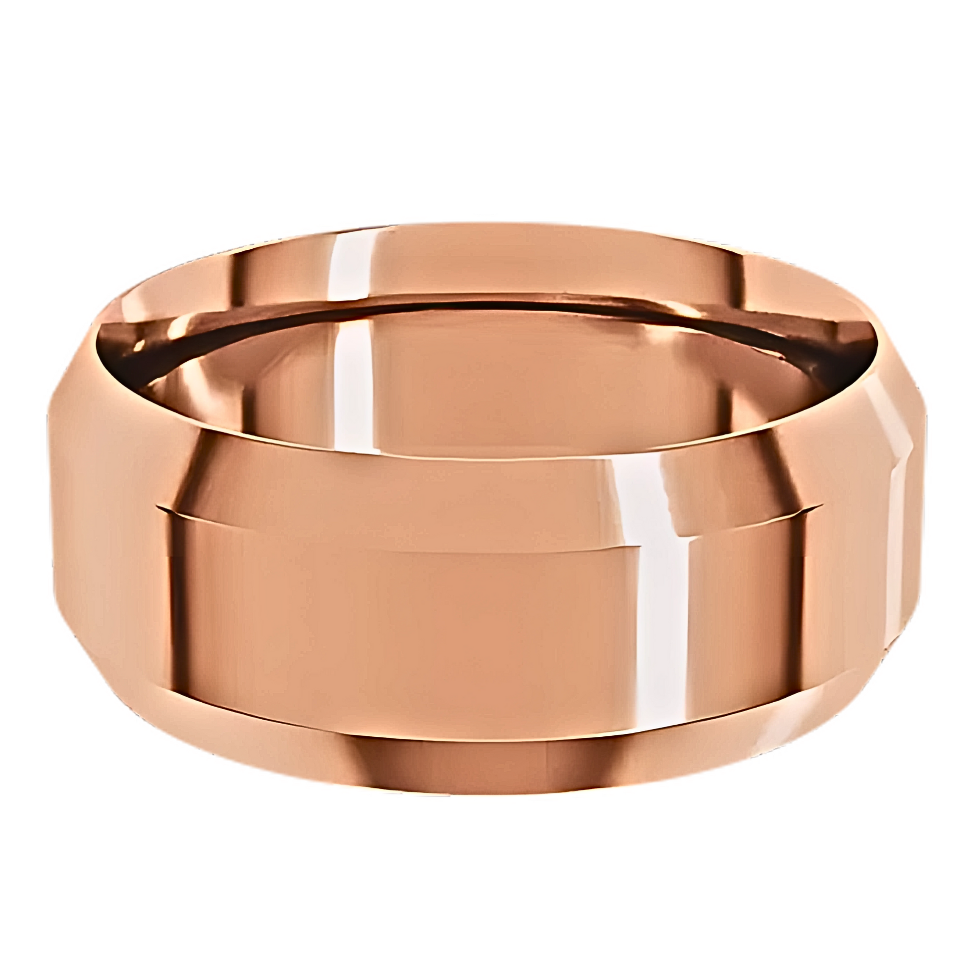 Comfort-Fit Beveled Edge Polished Men's Wedding Ring