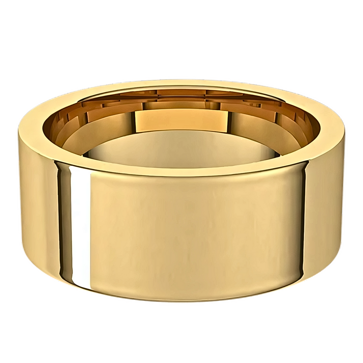Comfort-Fit Flat Polished Men's Wedding Ring