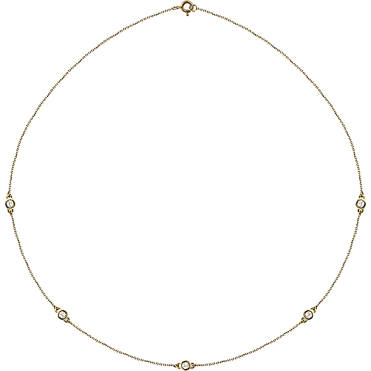 Daphne Round Diamond Bezel Station Necklace
