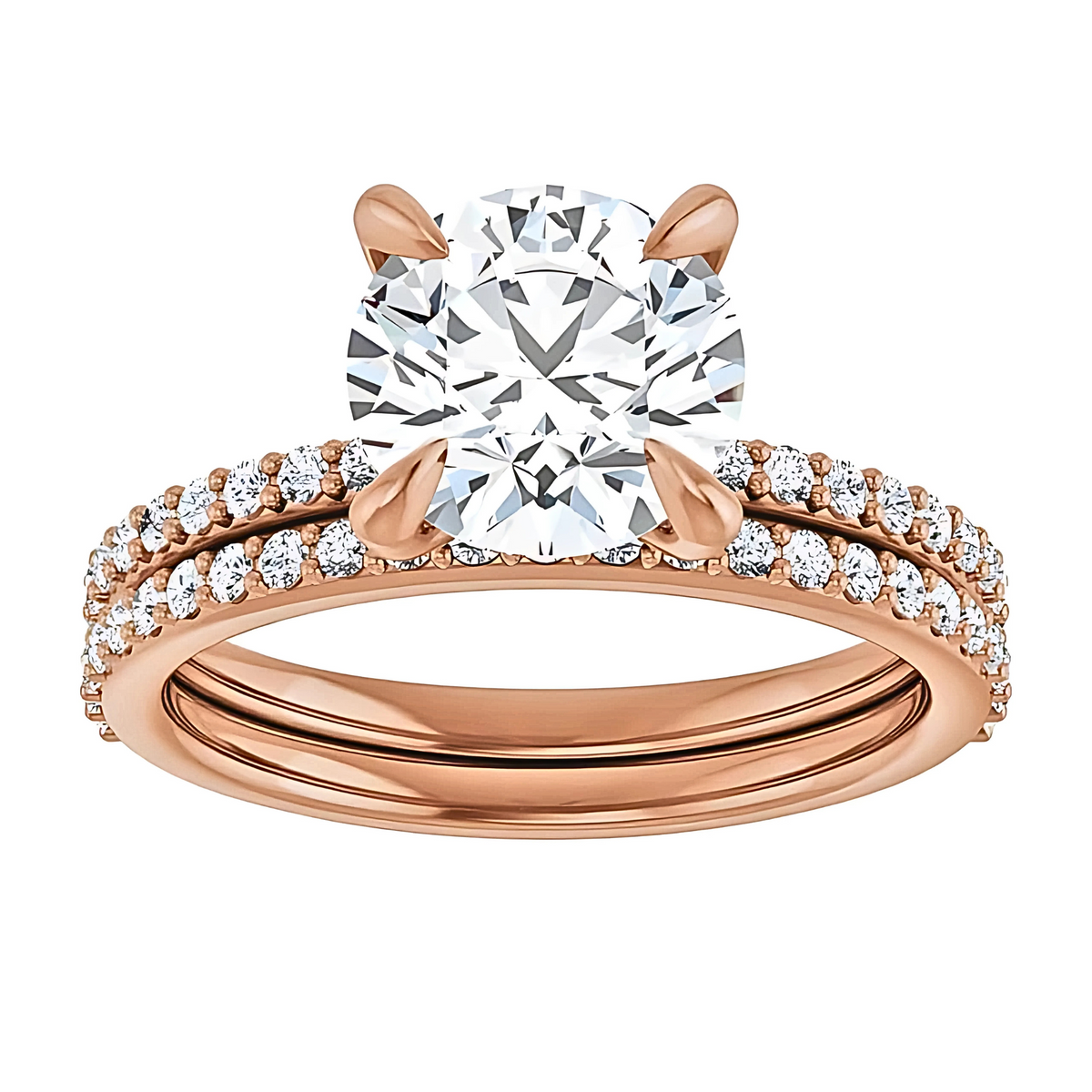 Charlotte Pavé Diamond Setting & Matching Wedding Ring