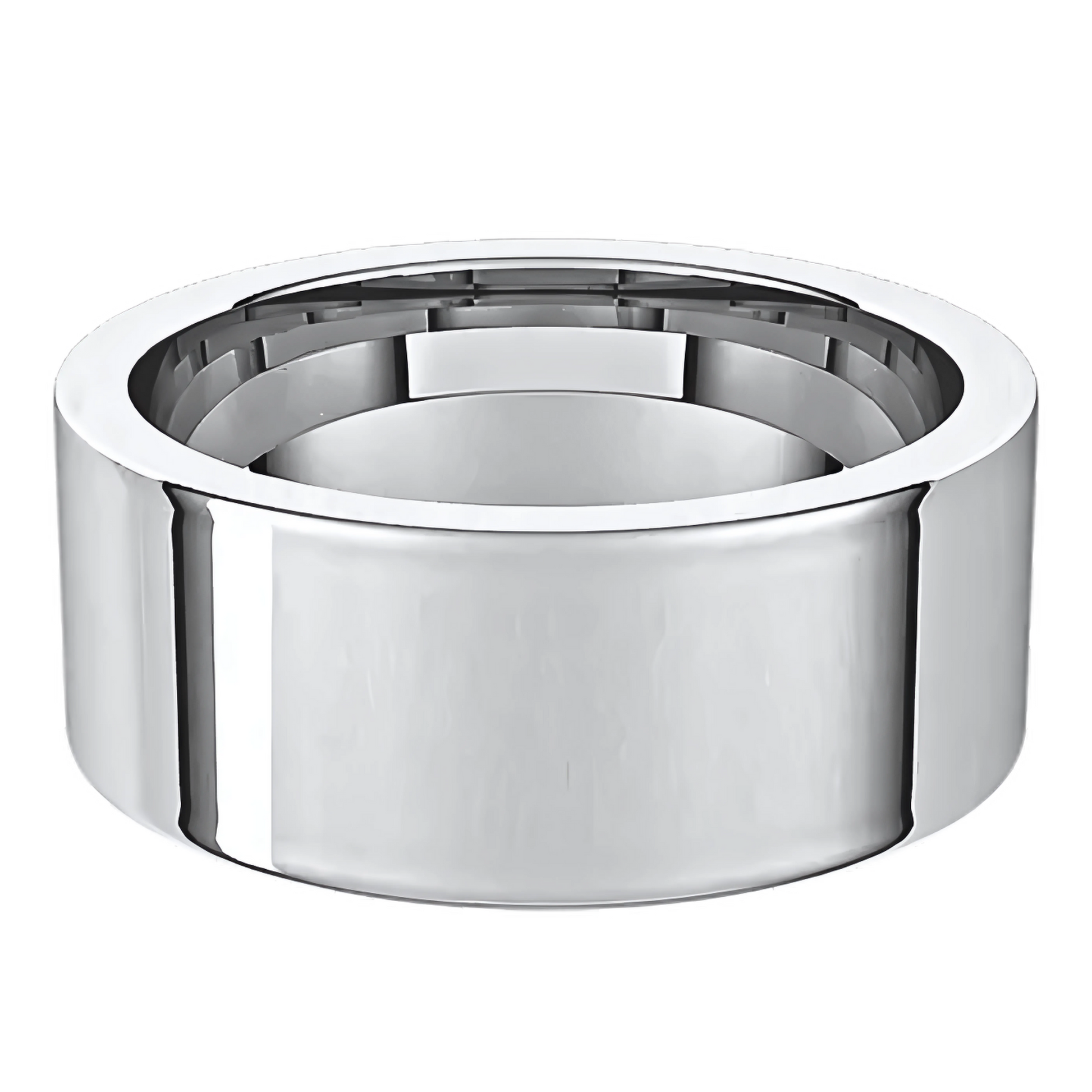Comfort-Fit Flat Polished Men's Wedding Ring