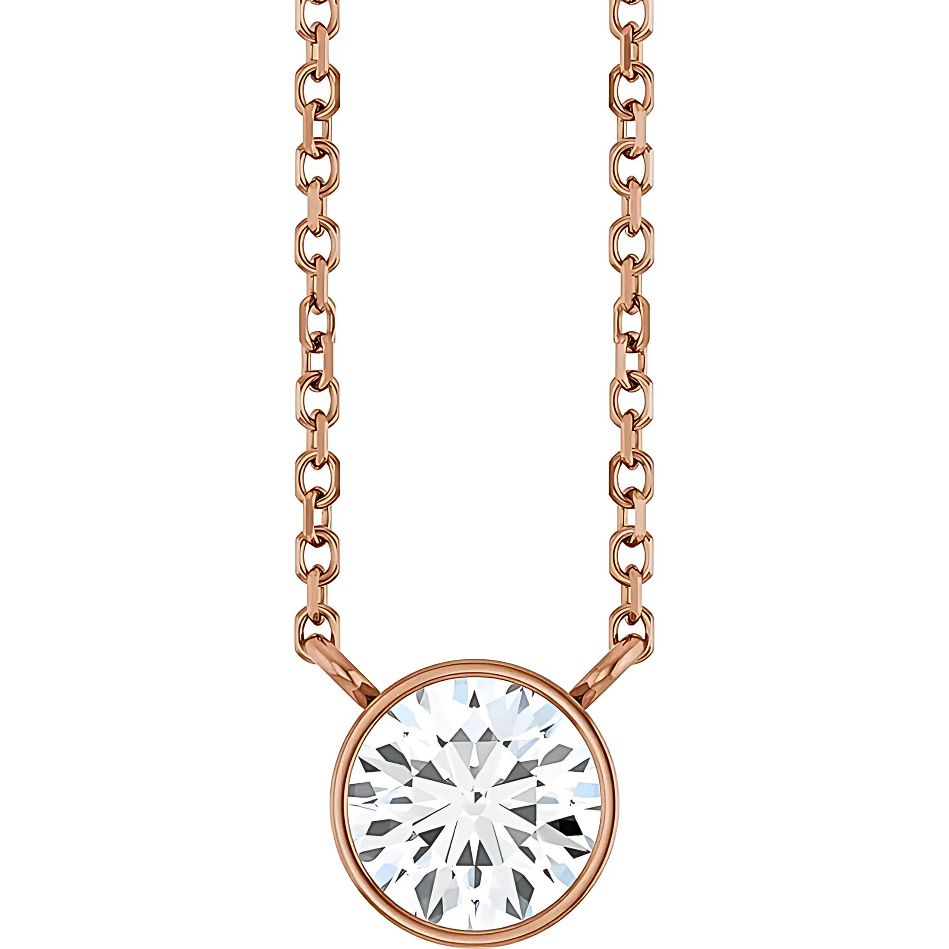 Hadley Solitaire Round Diamond Bezel Pendant Necklace