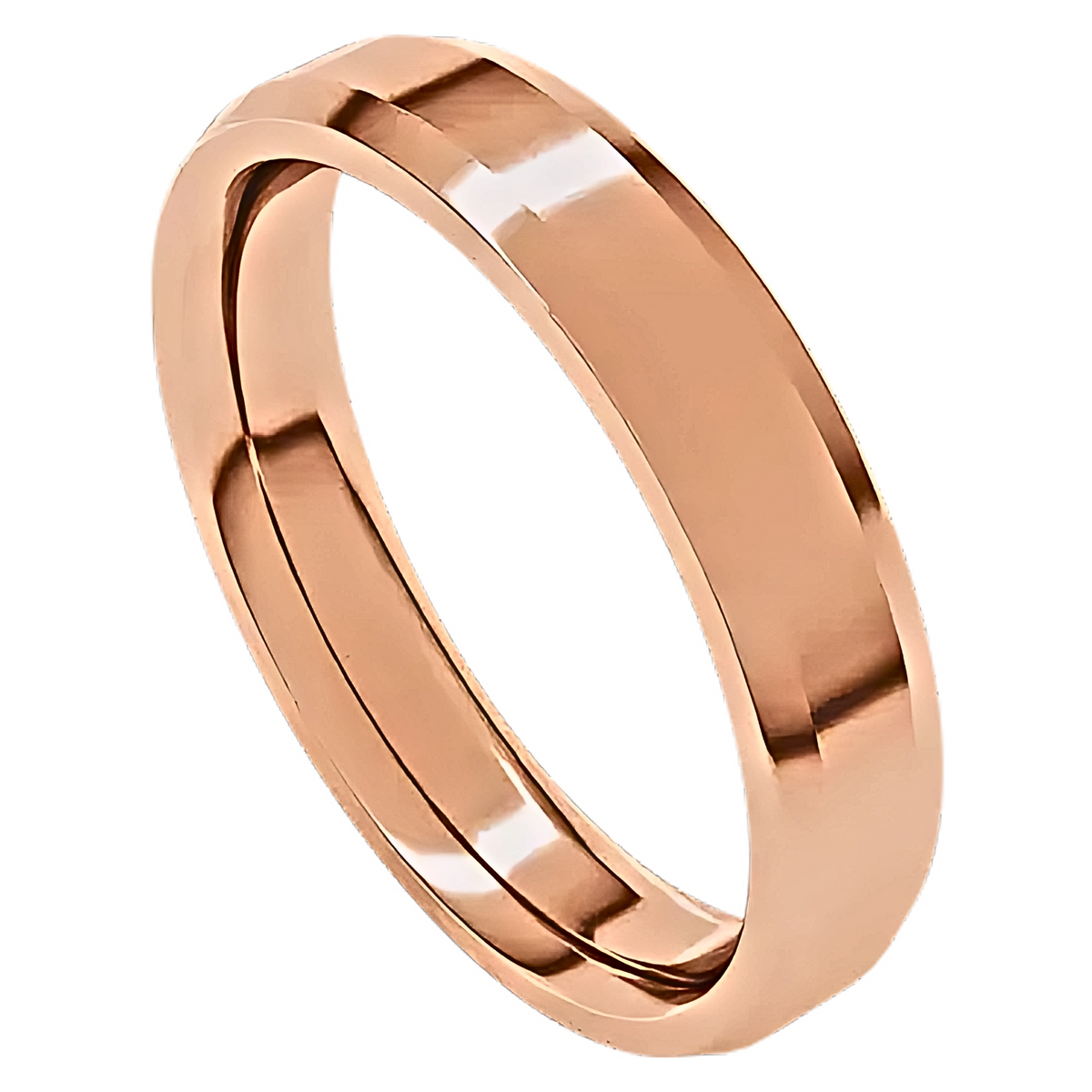 Comfort-Fit Beveled Edge Polished Men's Wedding Ring