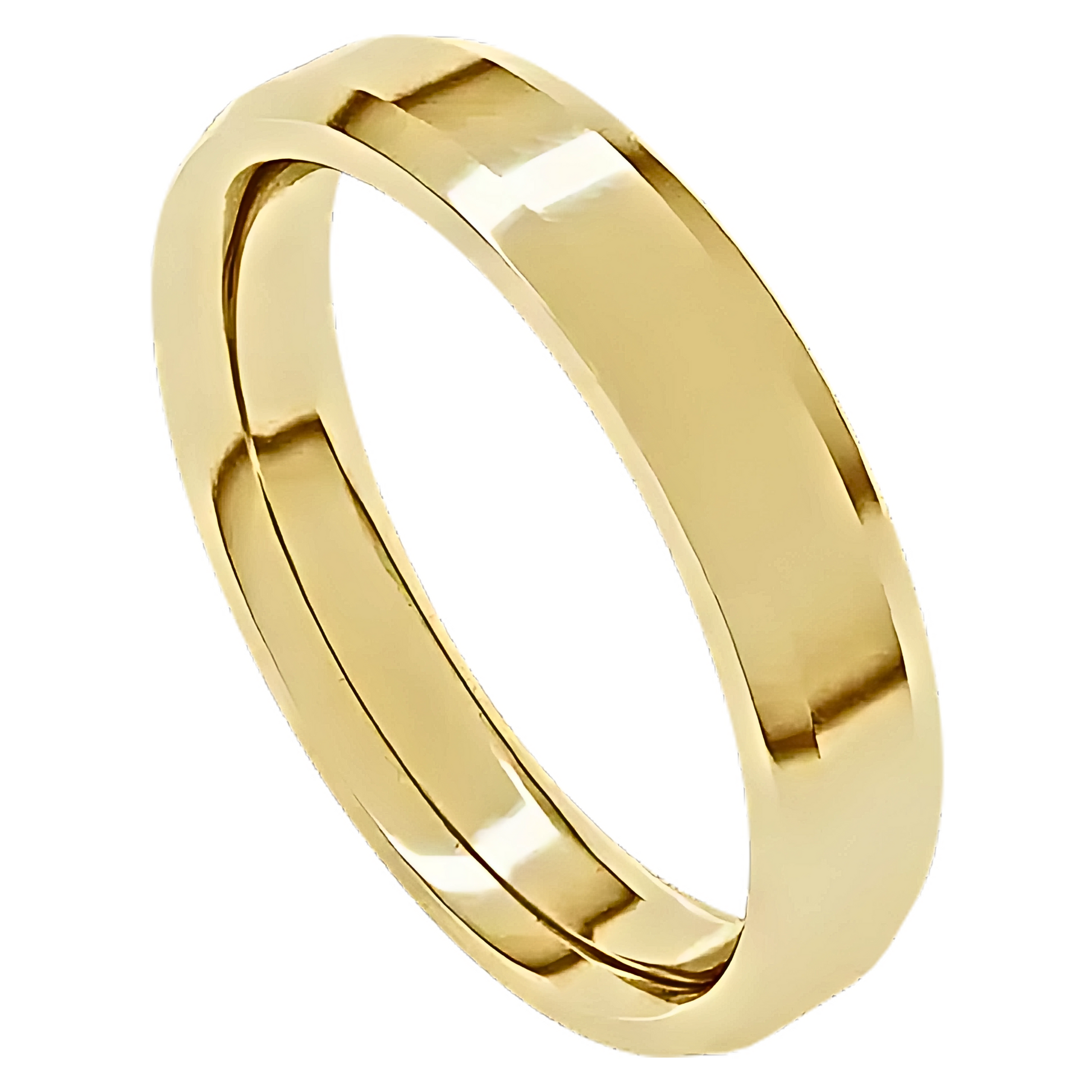 Comfort-Fit Beveled Edge Polished Men's Wedding Ring