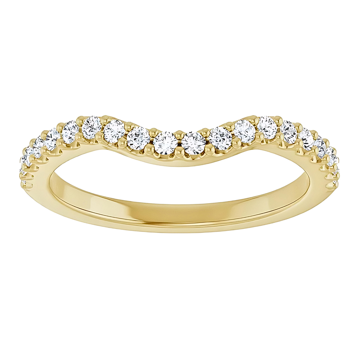 Summer Curved Pavé Diamond Wedding Ring