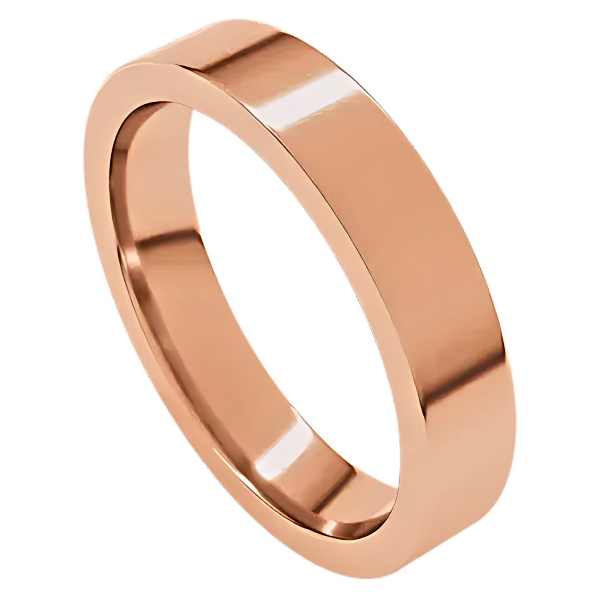 Comfort-Fit Flat Polished Men's Wedding Ring