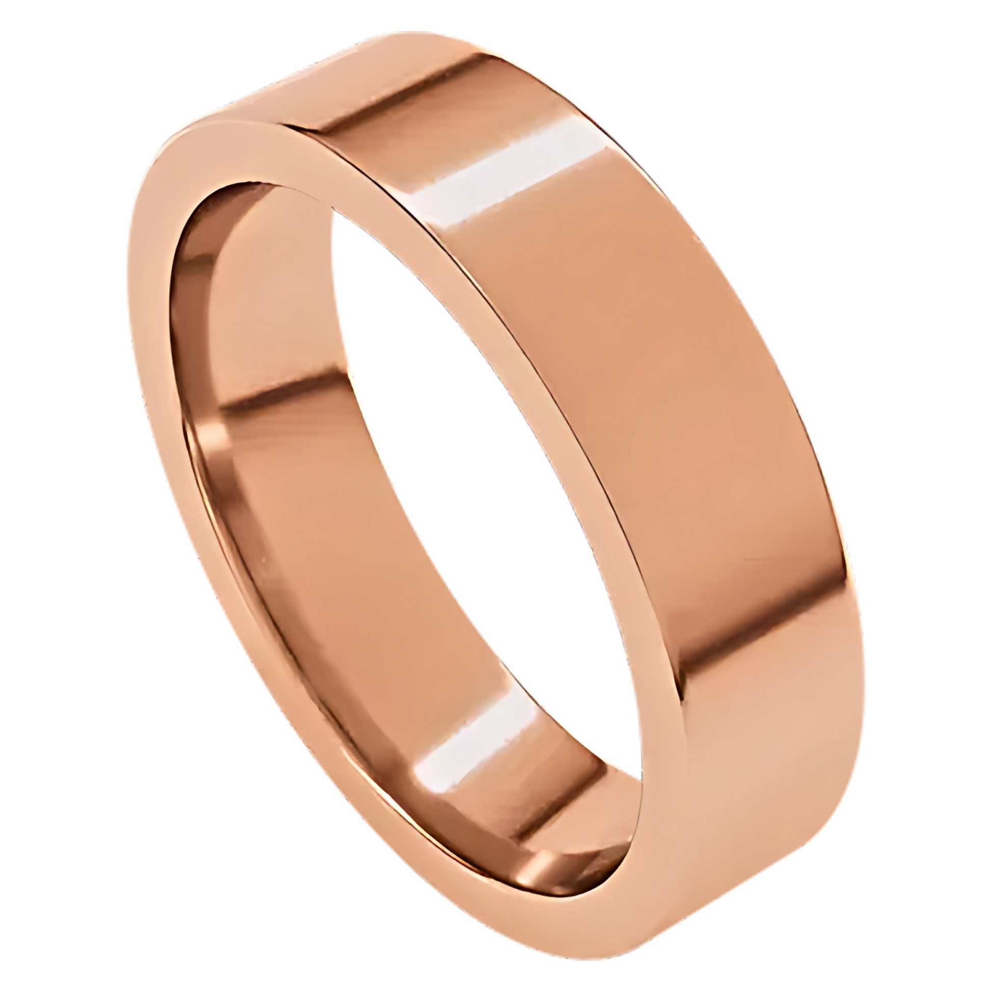 Comfort-Fit Flat Polished Men's Wedding Ring