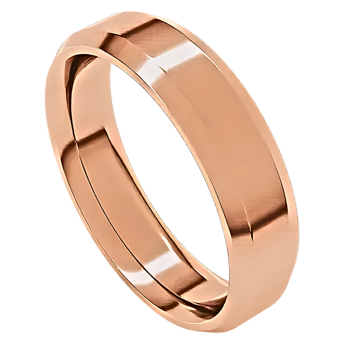 Comfort-Fit Beveled Edge Polished Men's Wedding Ring