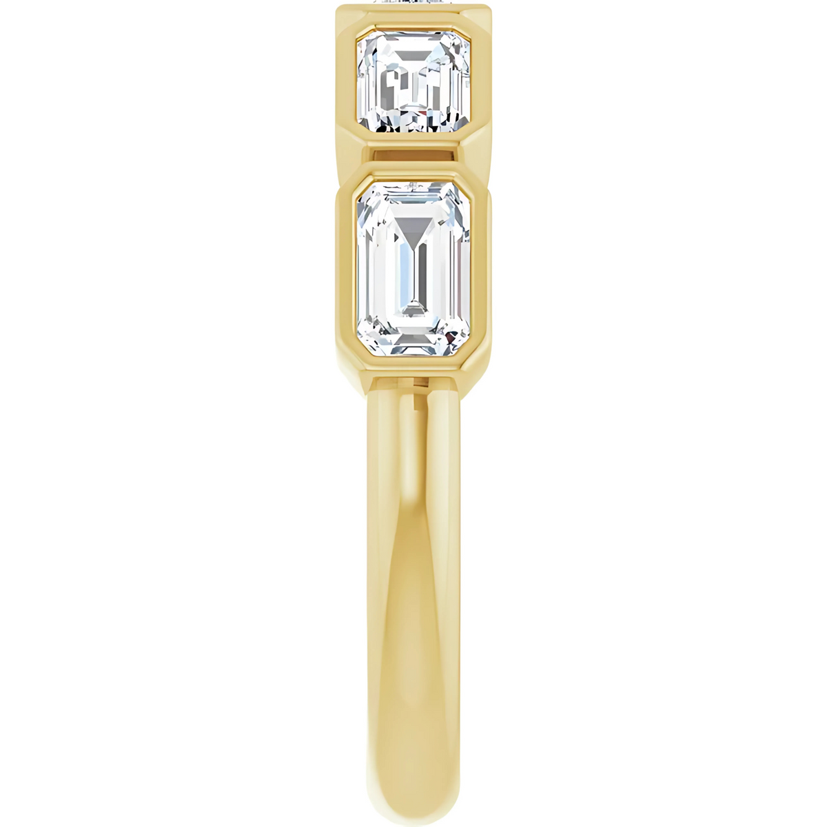 Isabelle East-West Emerald Diamond Bezel Ring
