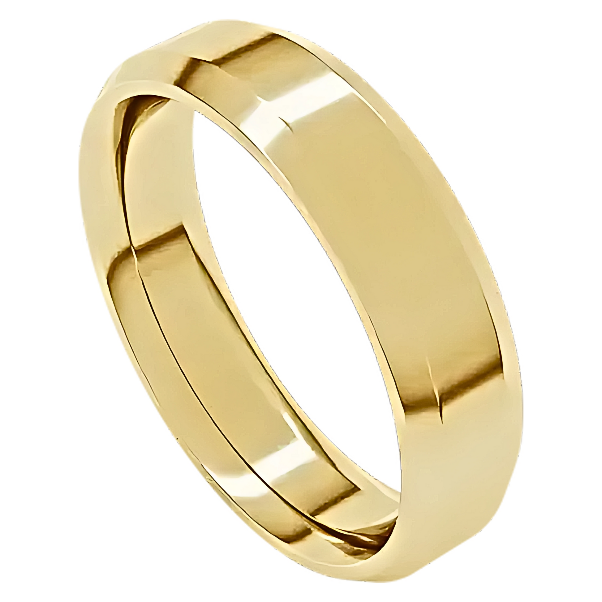 Comfort-Fit Beveled Edge Polished Men's Wedding Ring