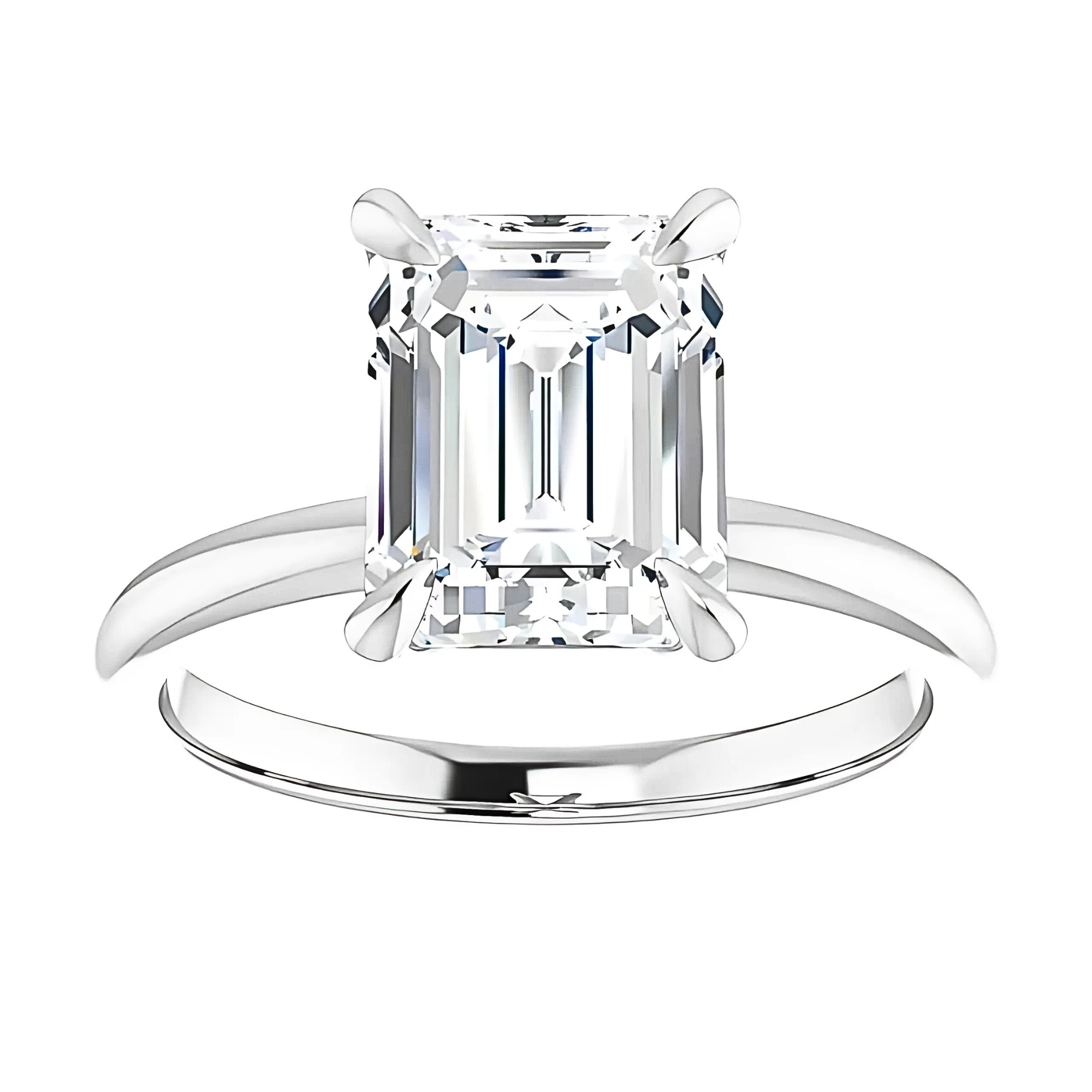 Olivia Emerald Moissanite Solitaire Engagement Ring