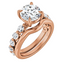 Esme Single Prong Bubble Setting & Matching Wedding Ring