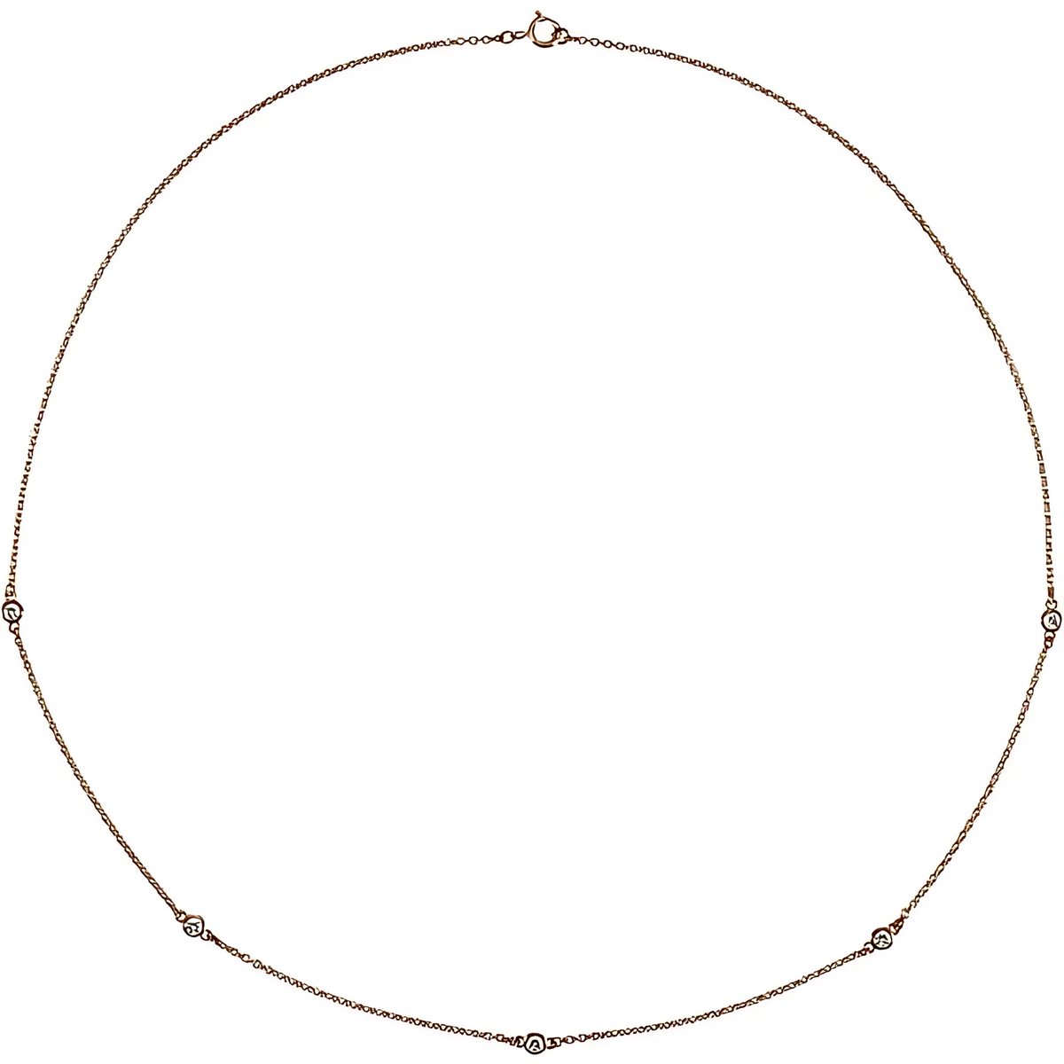 Daphne Round Diamond Bezel Station Necklace