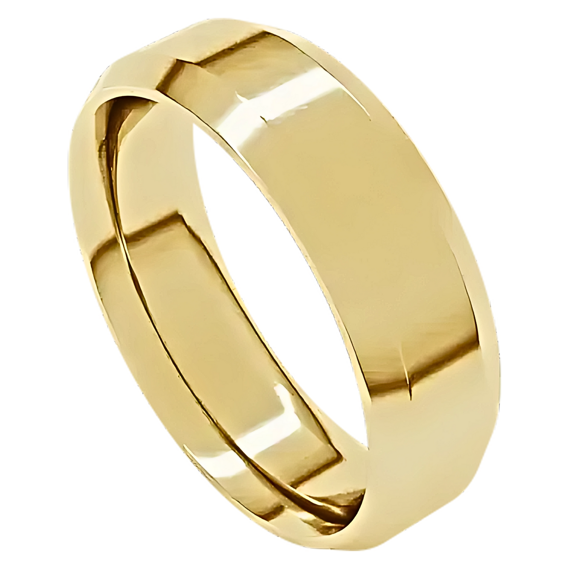 Comfort-Fit Beveled Edge Polished Men's Wedding Ring