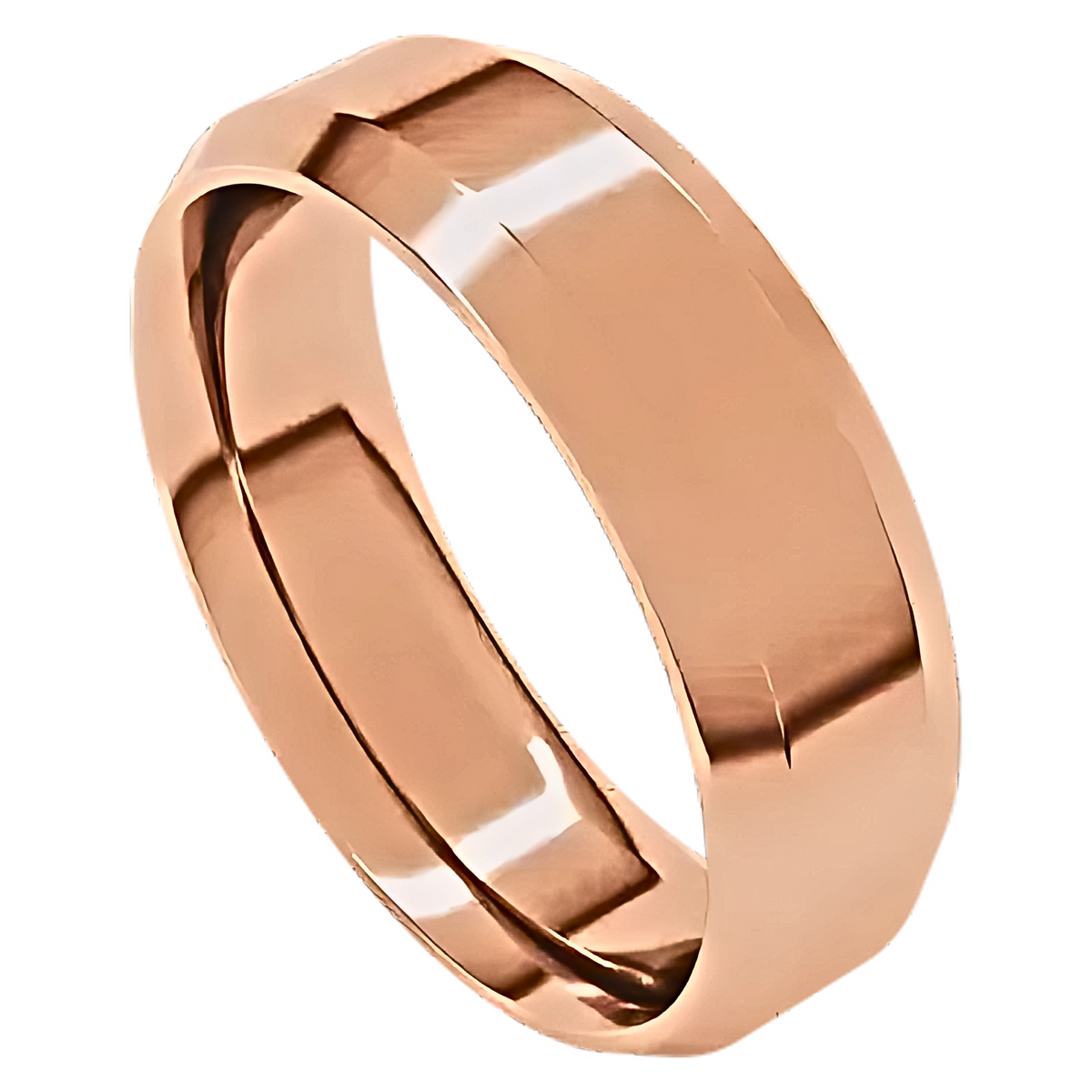 Comfort-Fit Beveled Edge Polished Men's Wedding Ring