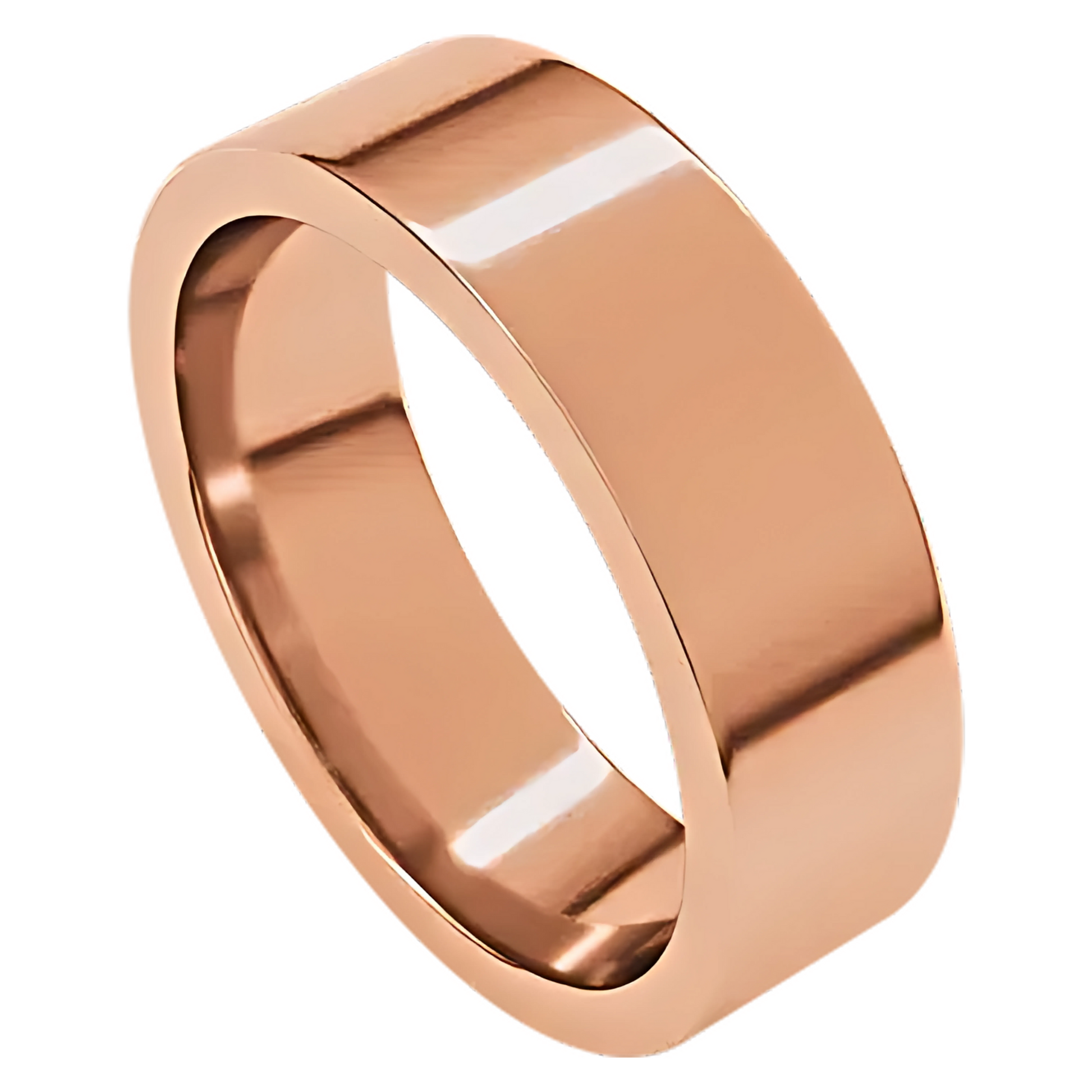 Comfort-Fit Flat Polished Men's Wedding Ring