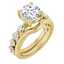Esme Single Prong Bubble Setting & Matching Wedding Ring