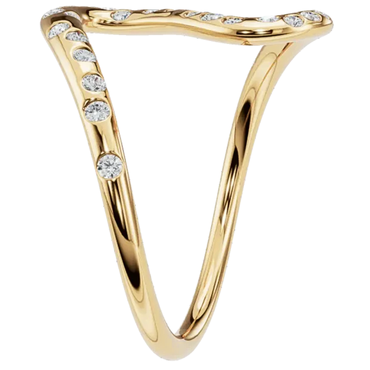 Seraphina Scattered Diamond Bezel Wave Ring