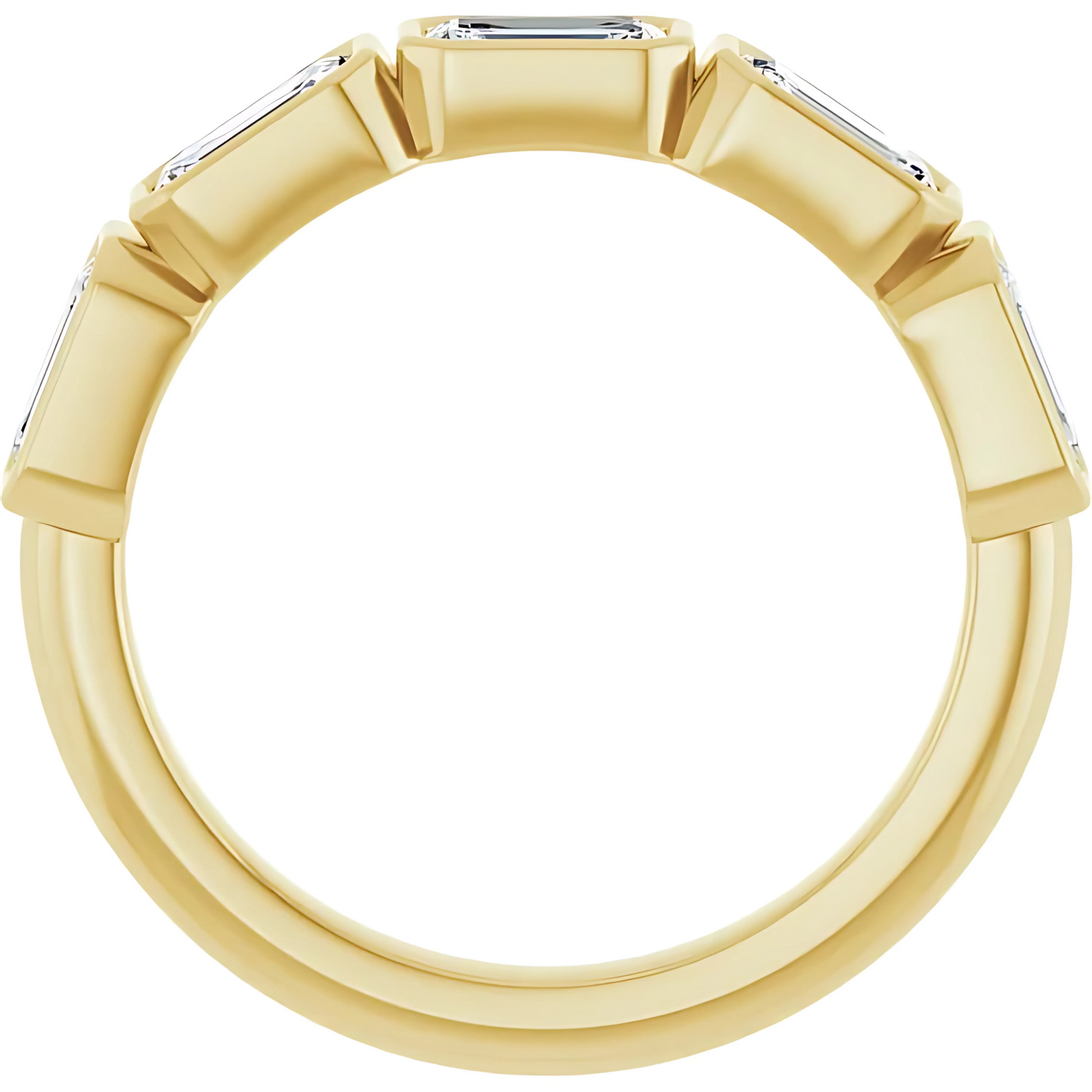 Isabelle East-West Emerald Diamond Bezel Ring