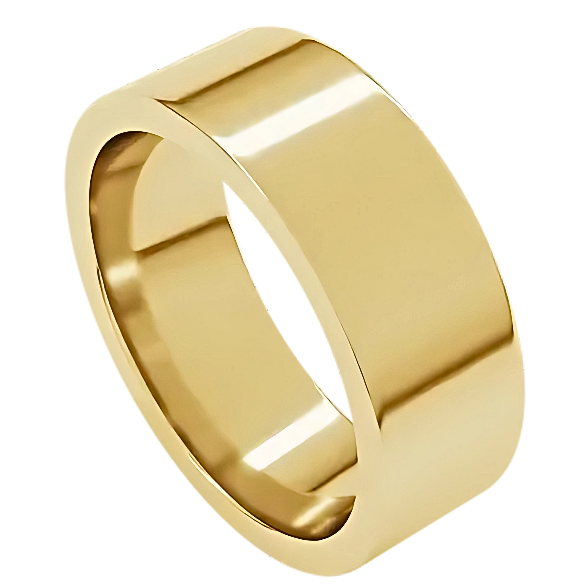 Comfort-Fit Flat Polished Men's Wedding Ring