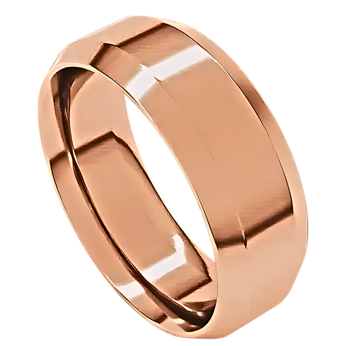Comfort-Fit Beveled Edge Polished Men's Wedding Ring