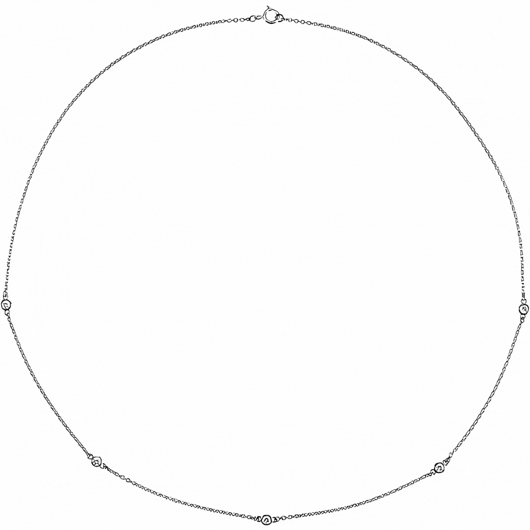 Daphne Round Diamond Bezel Station Necklace