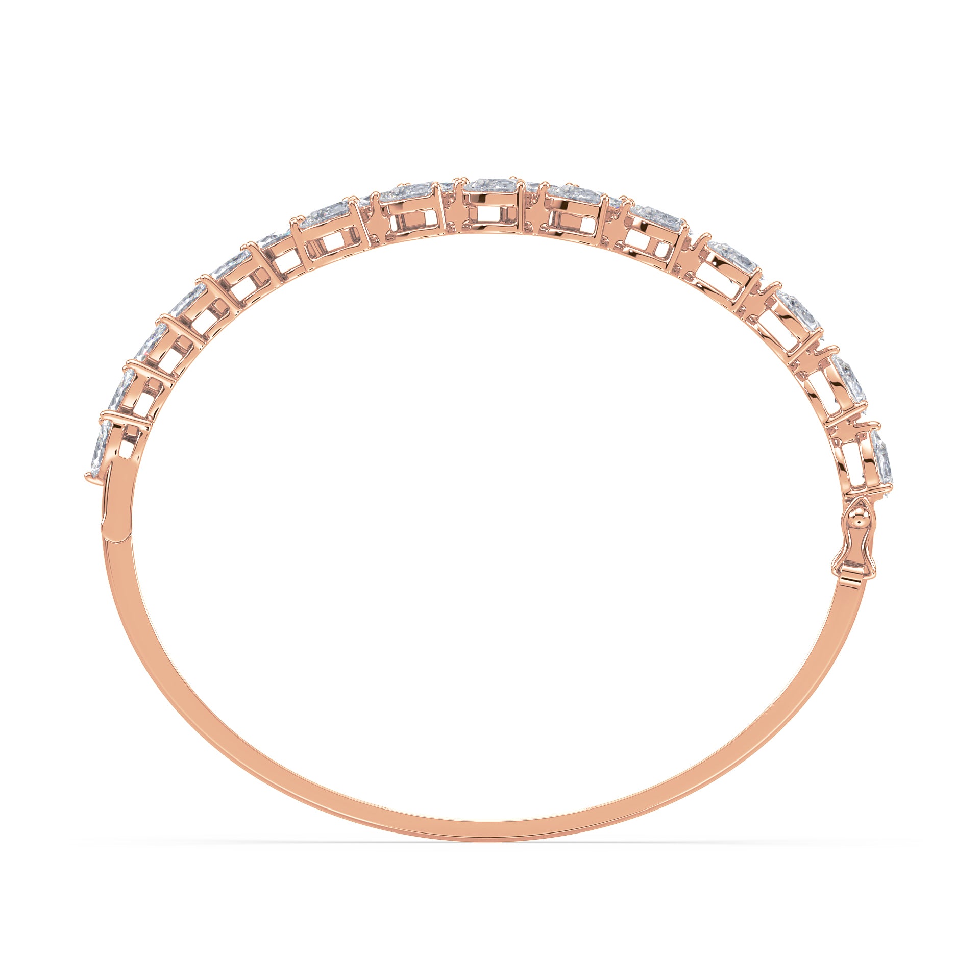 Daisy Pear & Marquise Lab Grown Diamond Overlap Bangle Bracelet