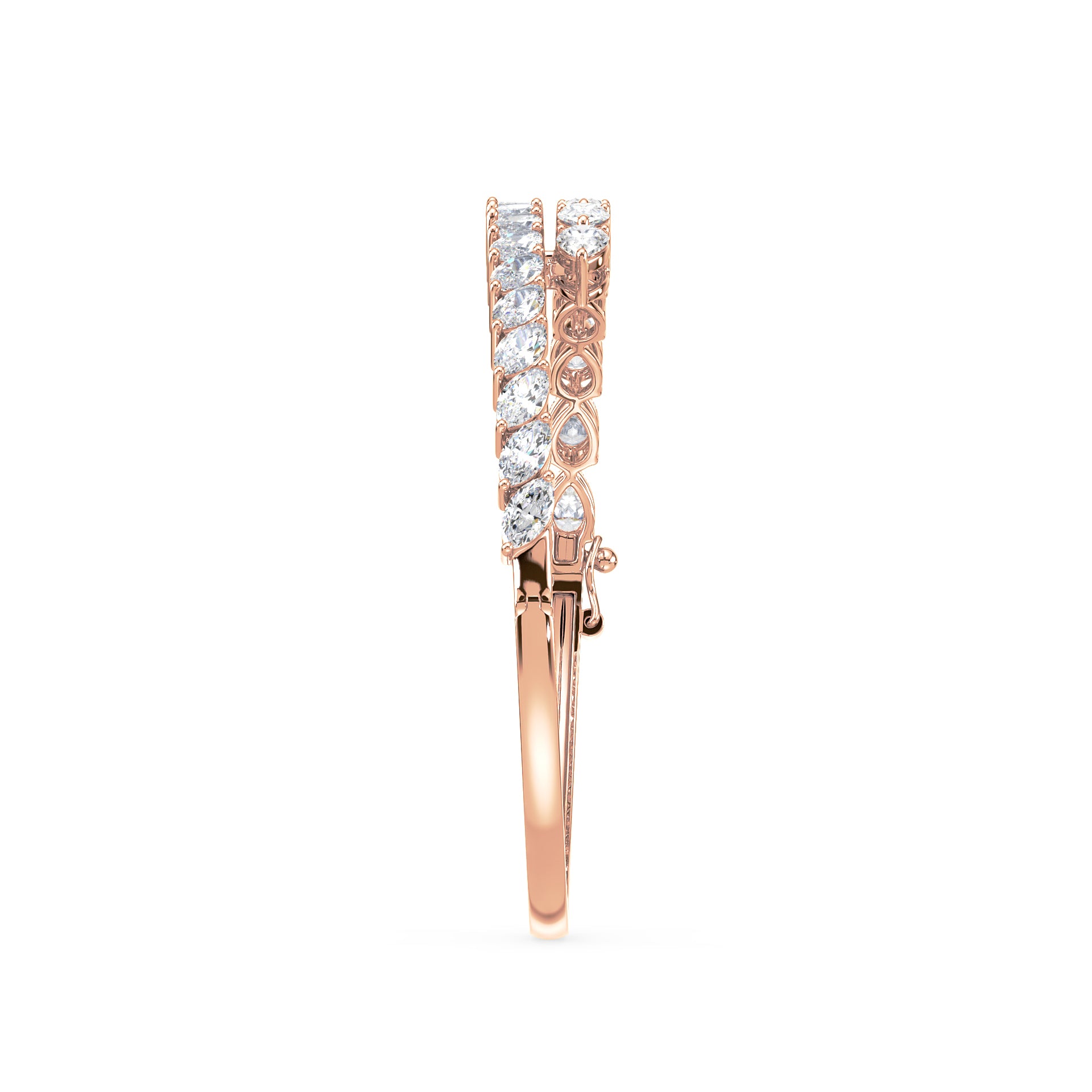 Daisy Pear & Marquise Lab Grown Diamond Overlap Bangle Bracelet