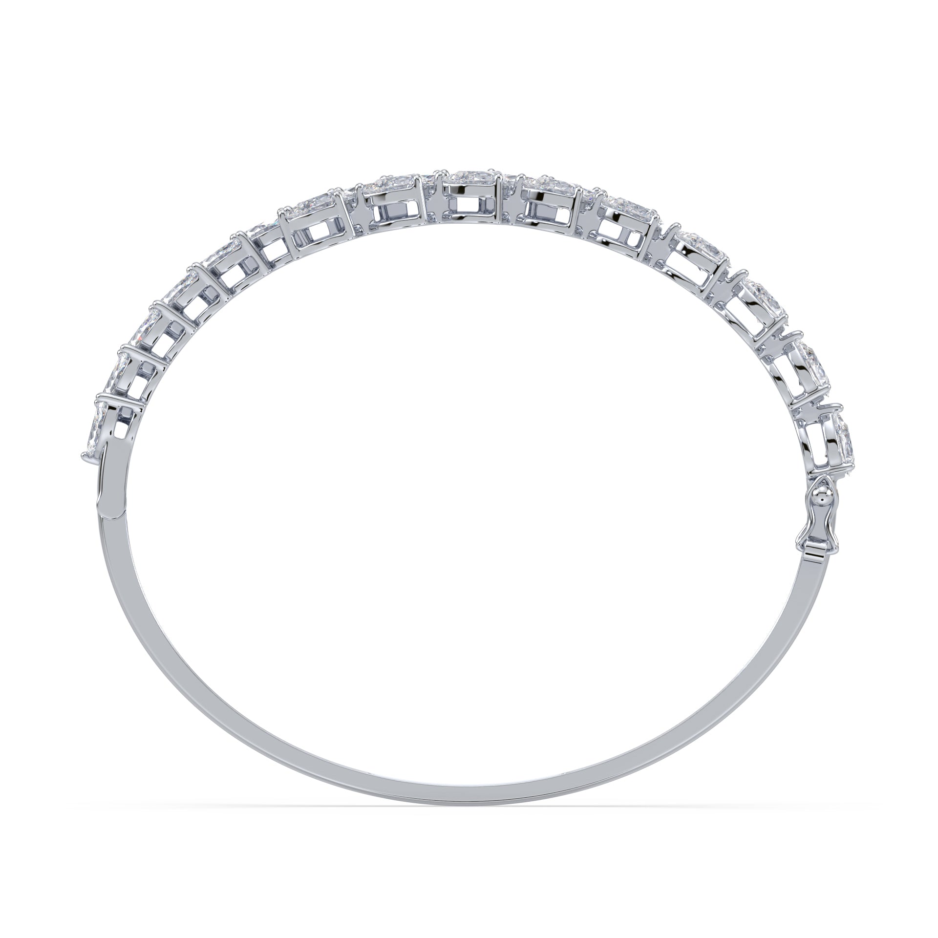Daisy Pear & Marquise Lab Grown Diamond Overlap Bangle Bracelet
