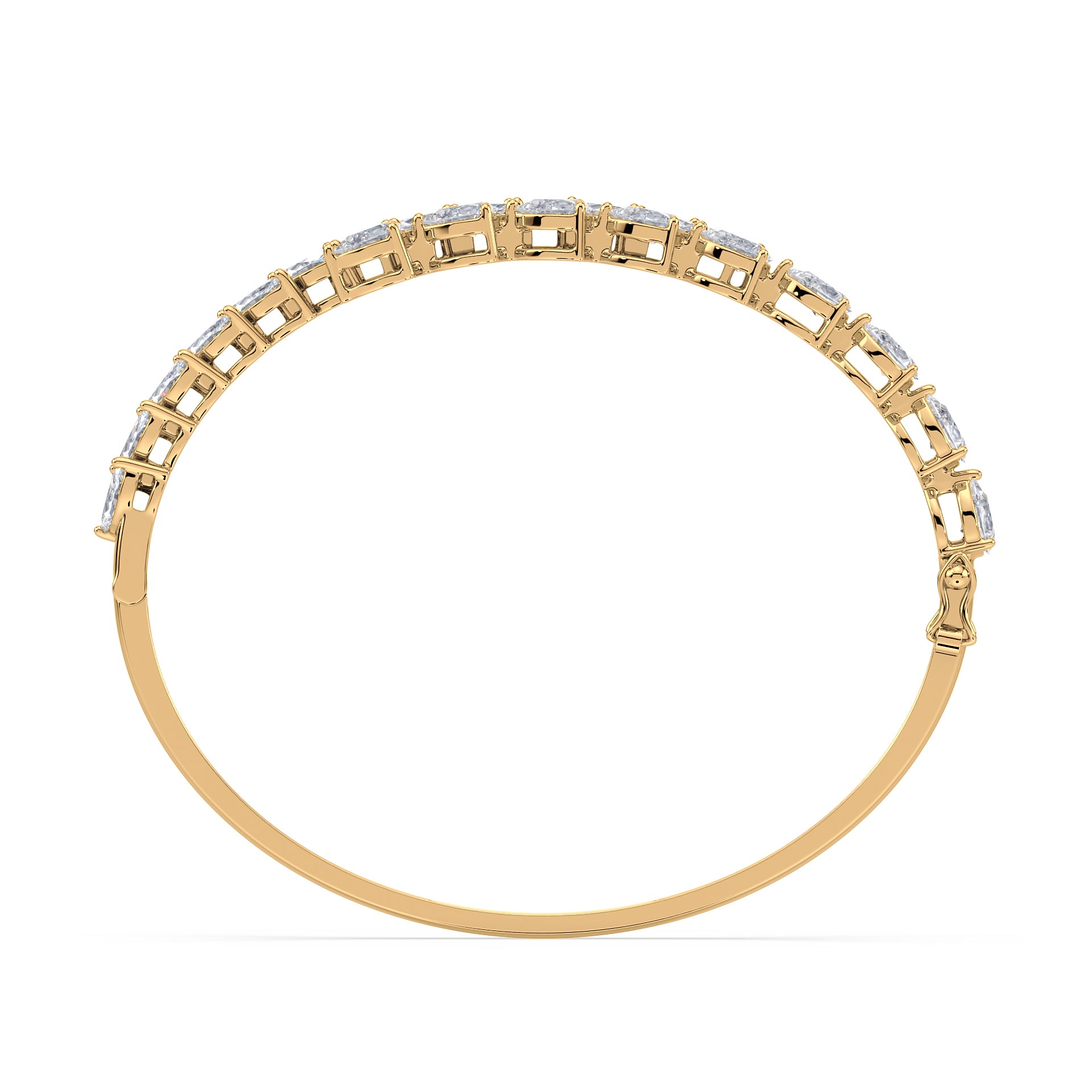 Daisy Pear & Marquise Lab Grown Diamond Overlap Bangle Bracelet