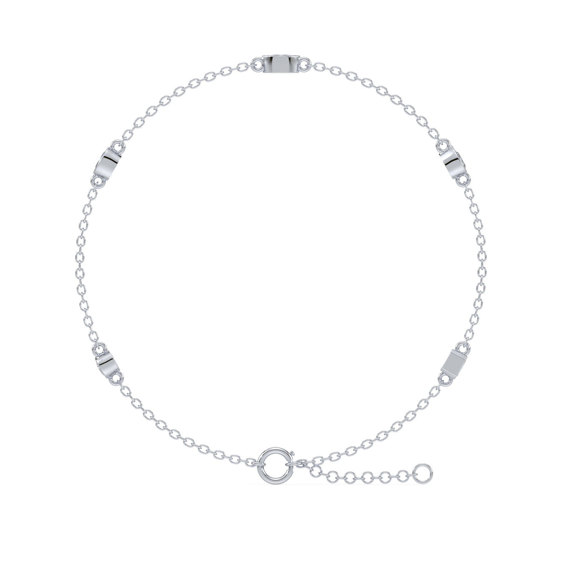 Stevie Mixed-Shape Lab Grown Diamond Bezel Station Bracelet