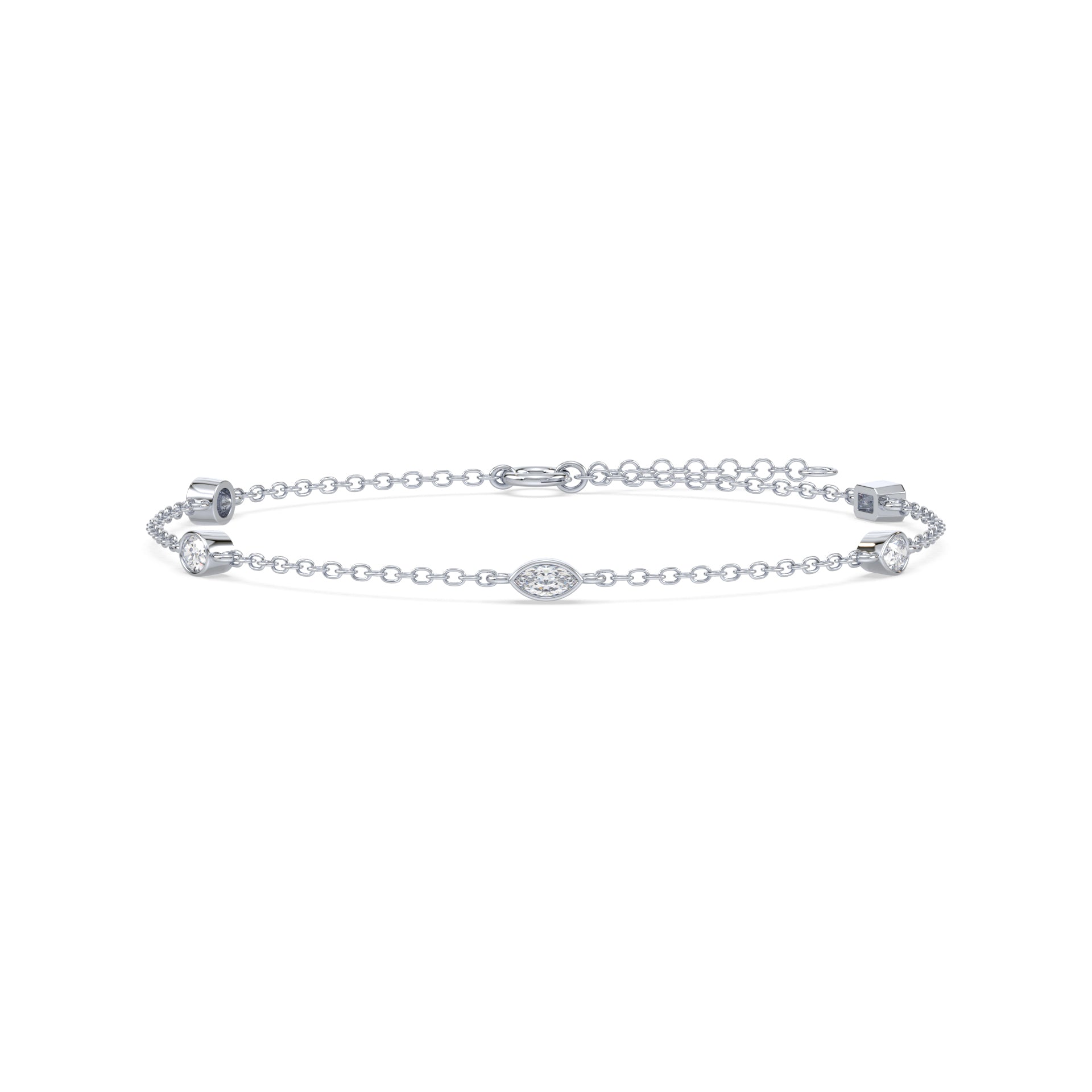 Stevie Mixed-Shape Lab Grown Diamond Bezel Station Bracelet