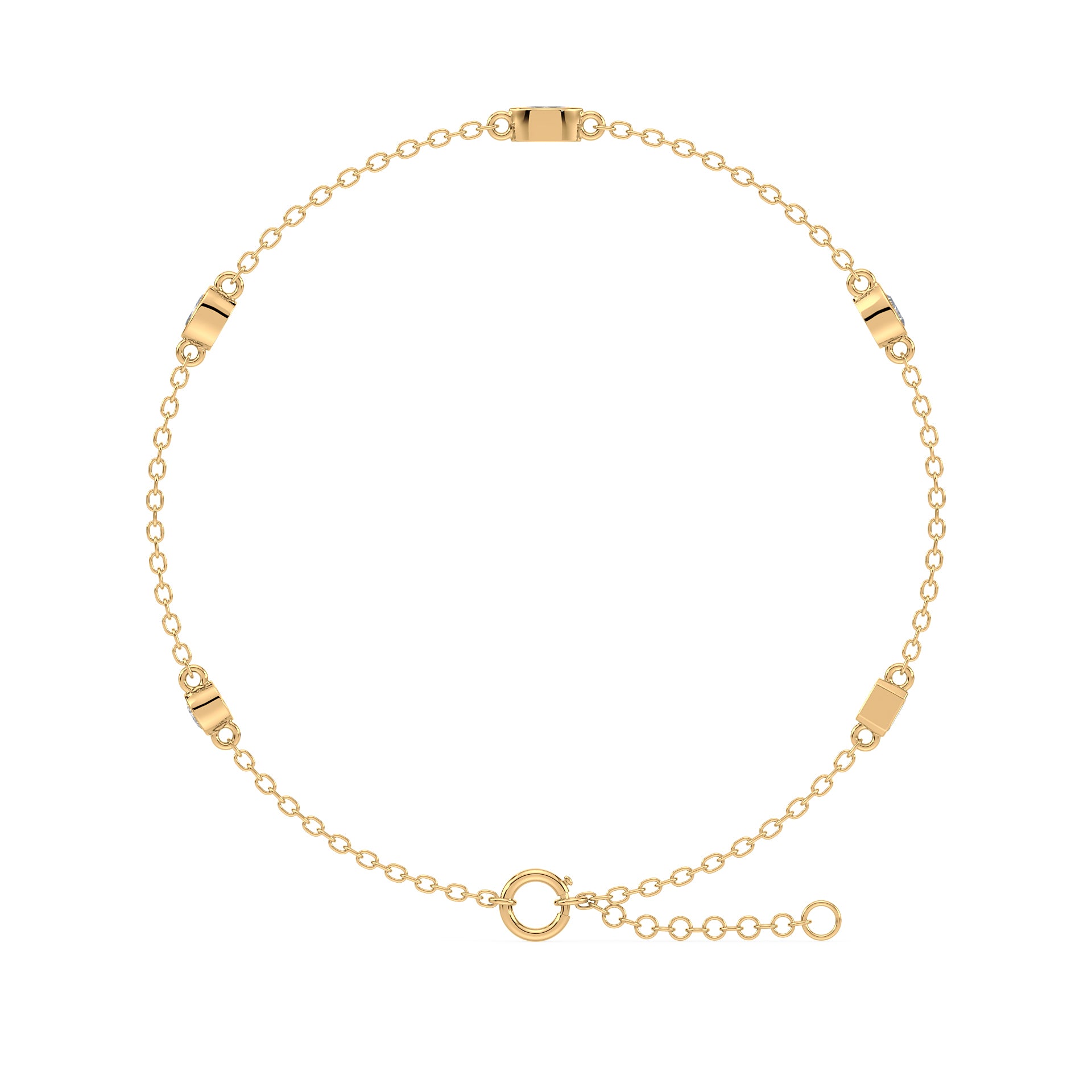 Stevie Mixed-Shape Lab Grown Diamond Bezel Station Bracelet