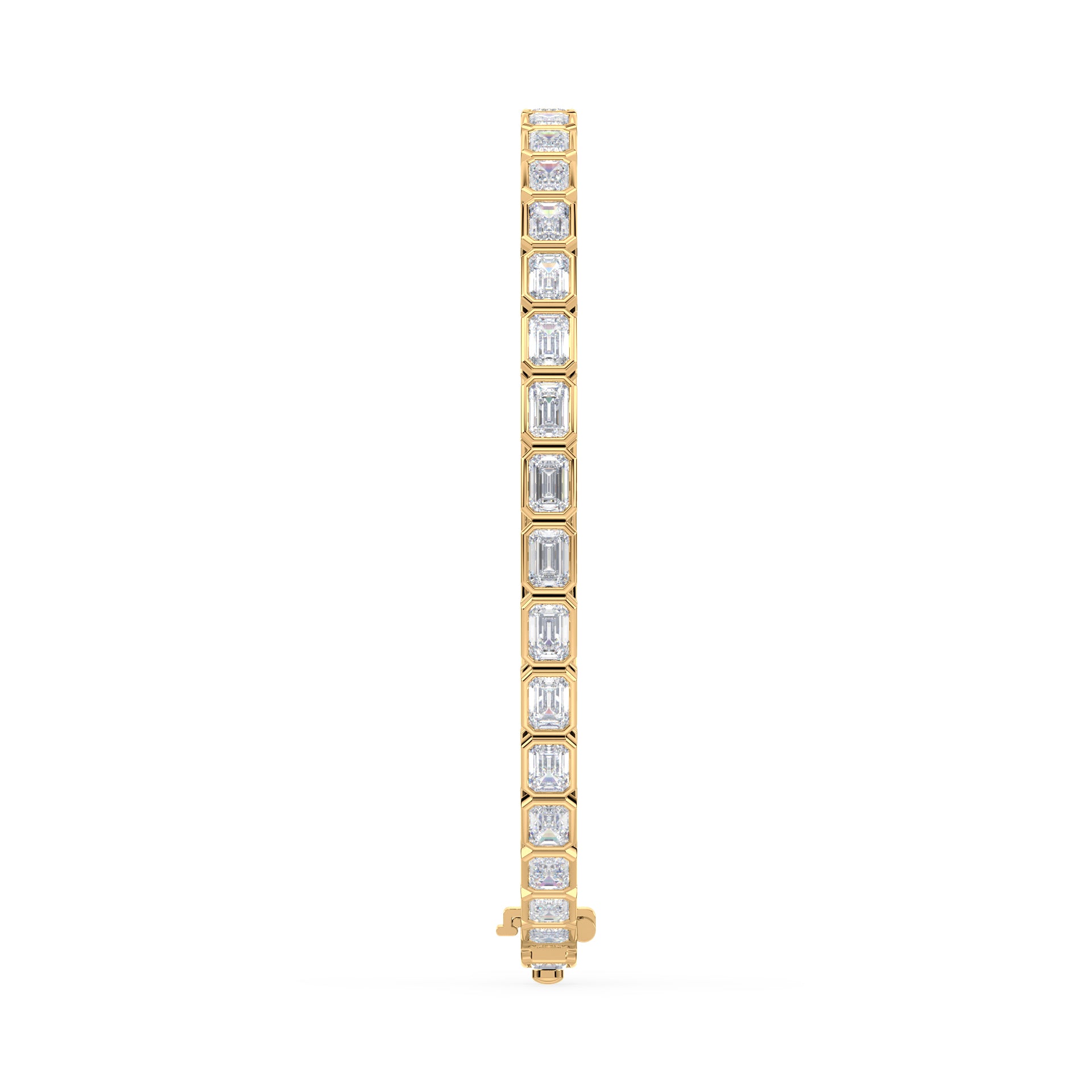 Cora East West Emerald Bezel Lab Grown Diamond Tennis Bracelet