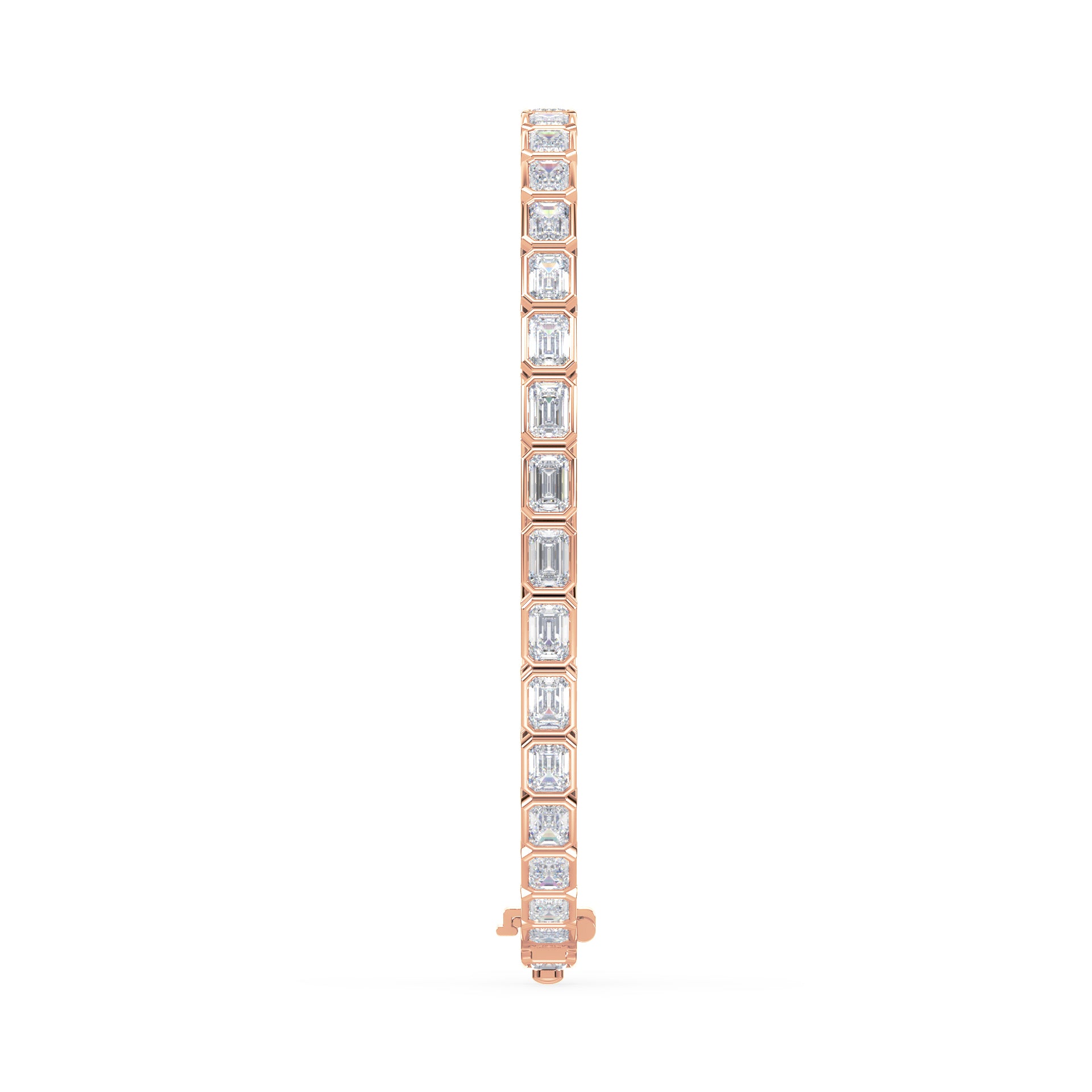 Cora East West Emerald Bezel Lab Grown Diamond Tennis Bracelet