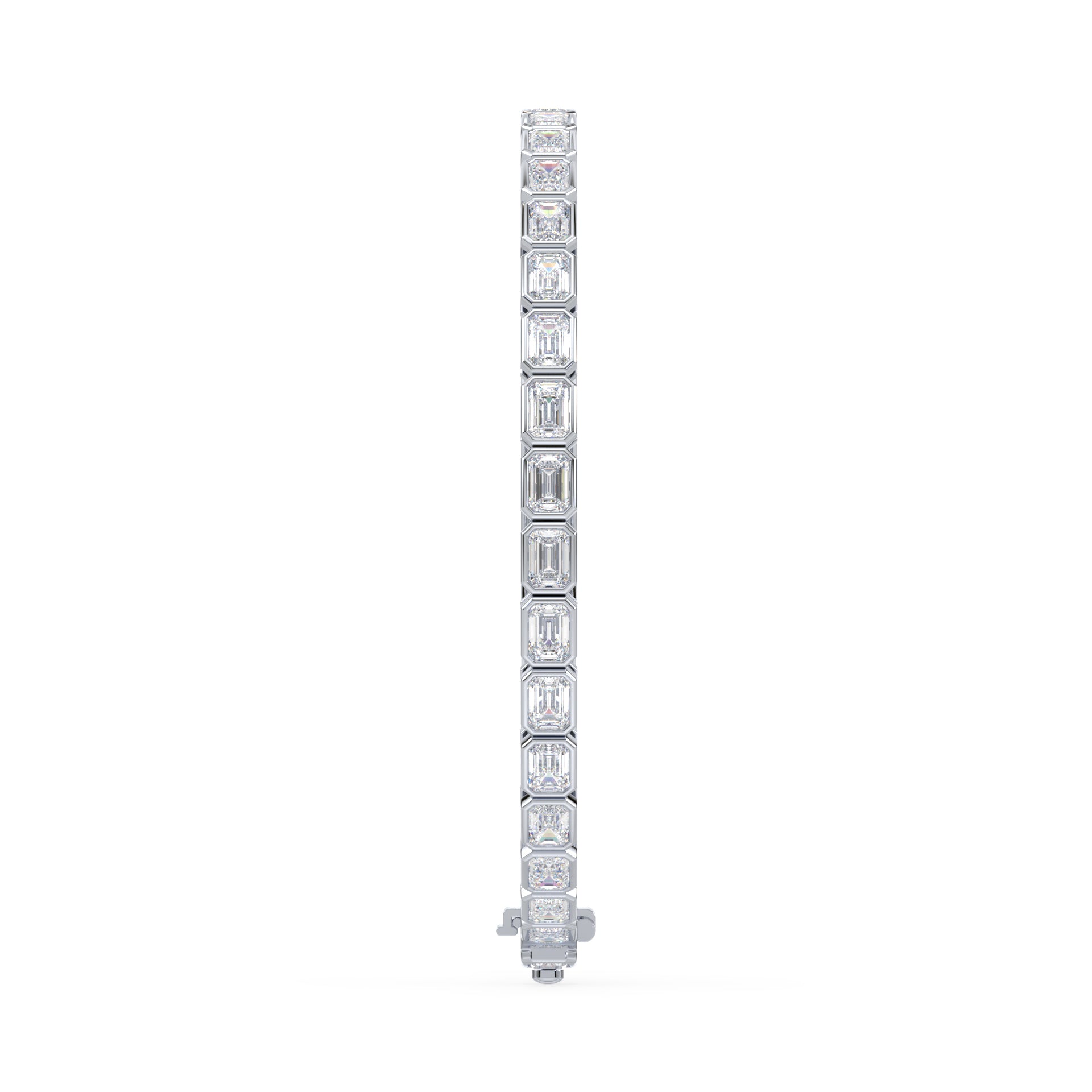 Cora East West Emerald Bezel Lab Grown Diamond Tennis Bracelet