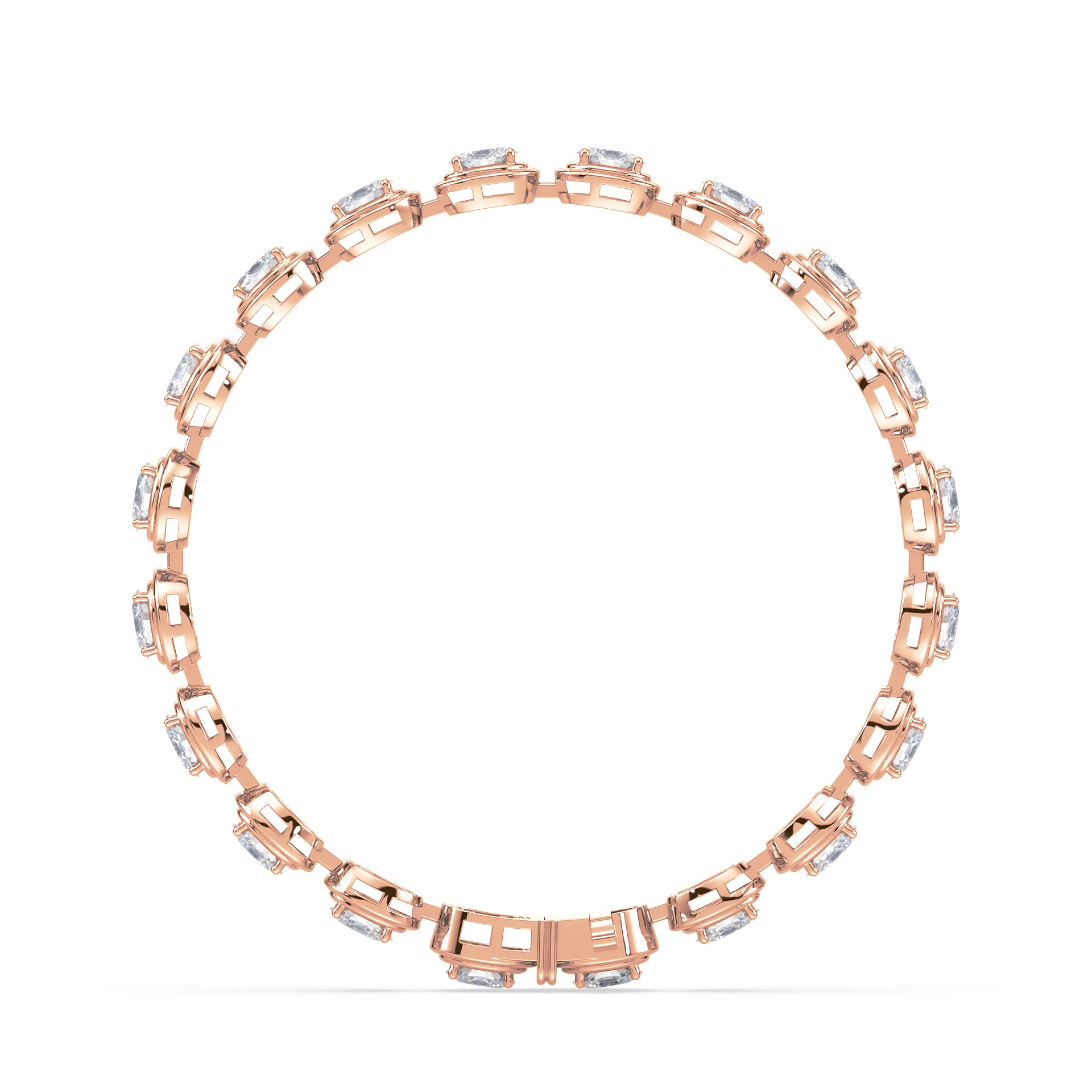 Parker East-West Oval Double Bezel Prong Lab Grown Diamond Tennis Bracelet